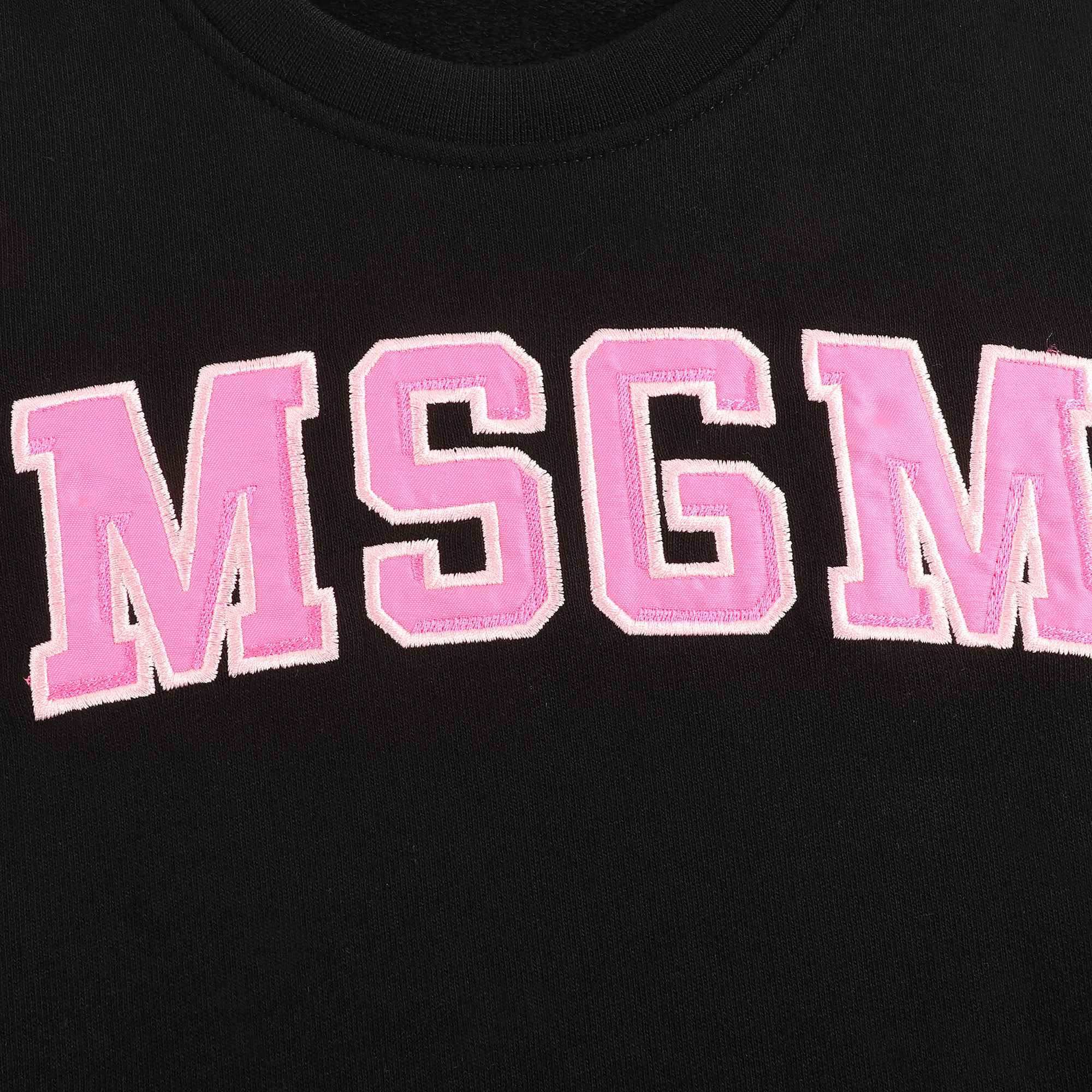 Girls Black Logo Cotton Sweatshirt