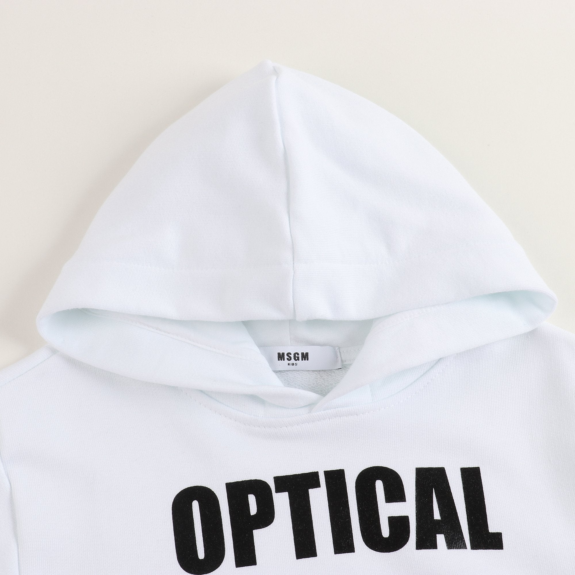 Girls White Hooded Cotton Sweatshirt
