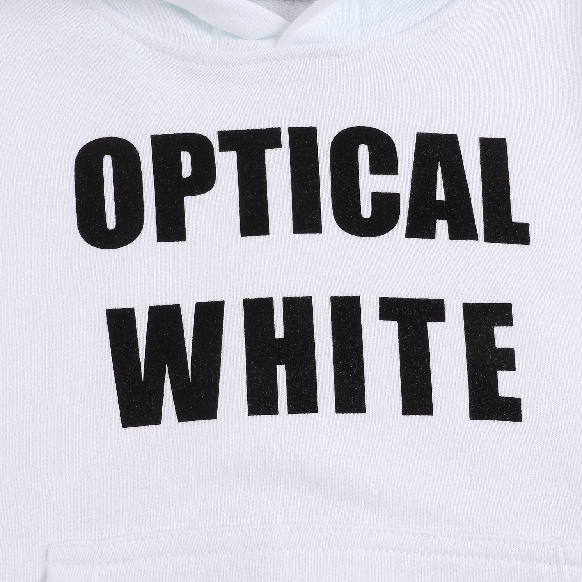 Girls White Hooded Cotton Sweatshirt