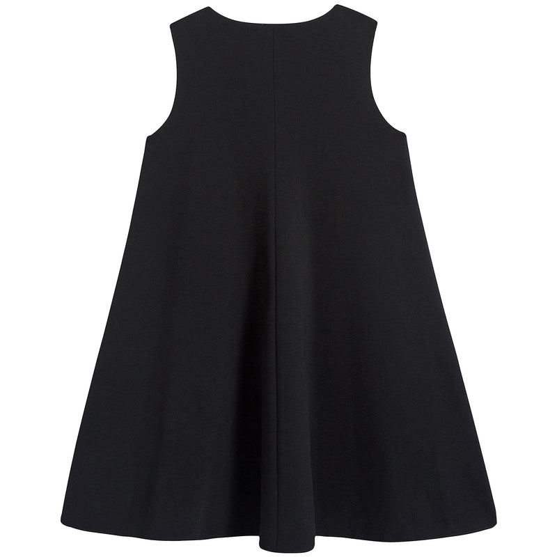 Girls Black V-neck Dress