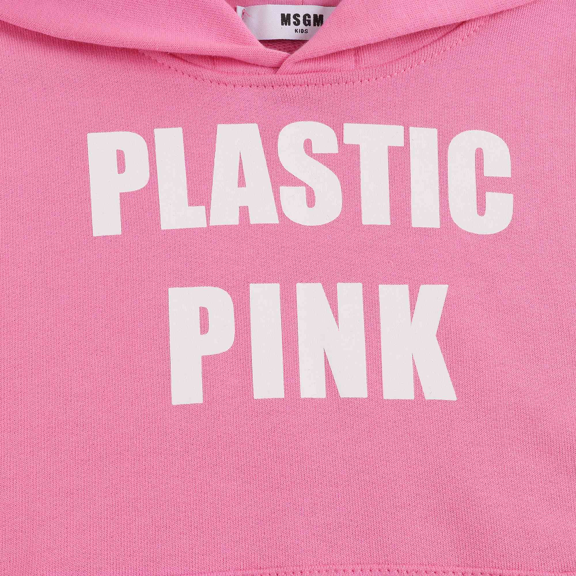 Girls Pink Hooded Cotton Sweatshirt