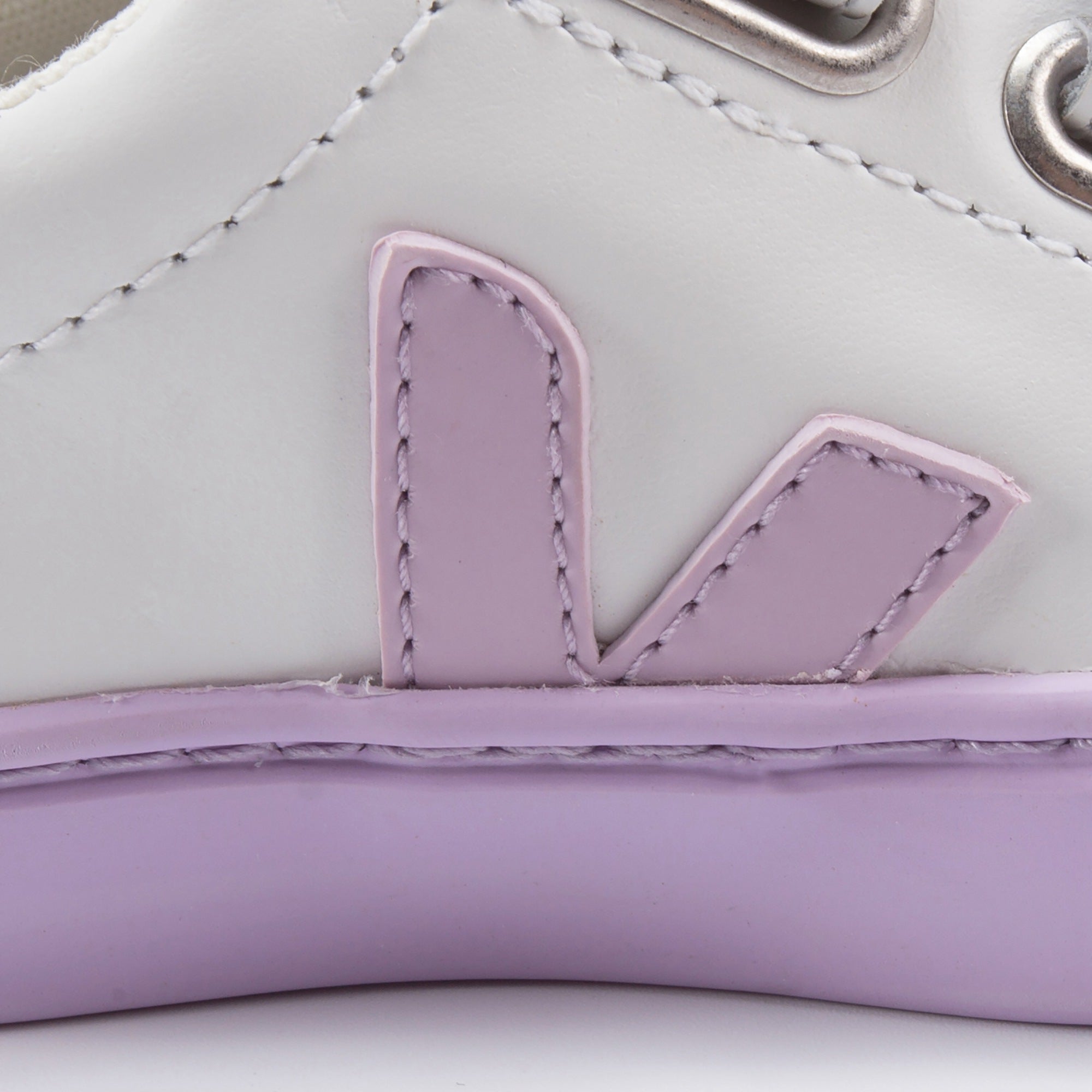 Girls Black Leather Velcro With Purple "V" Shoes