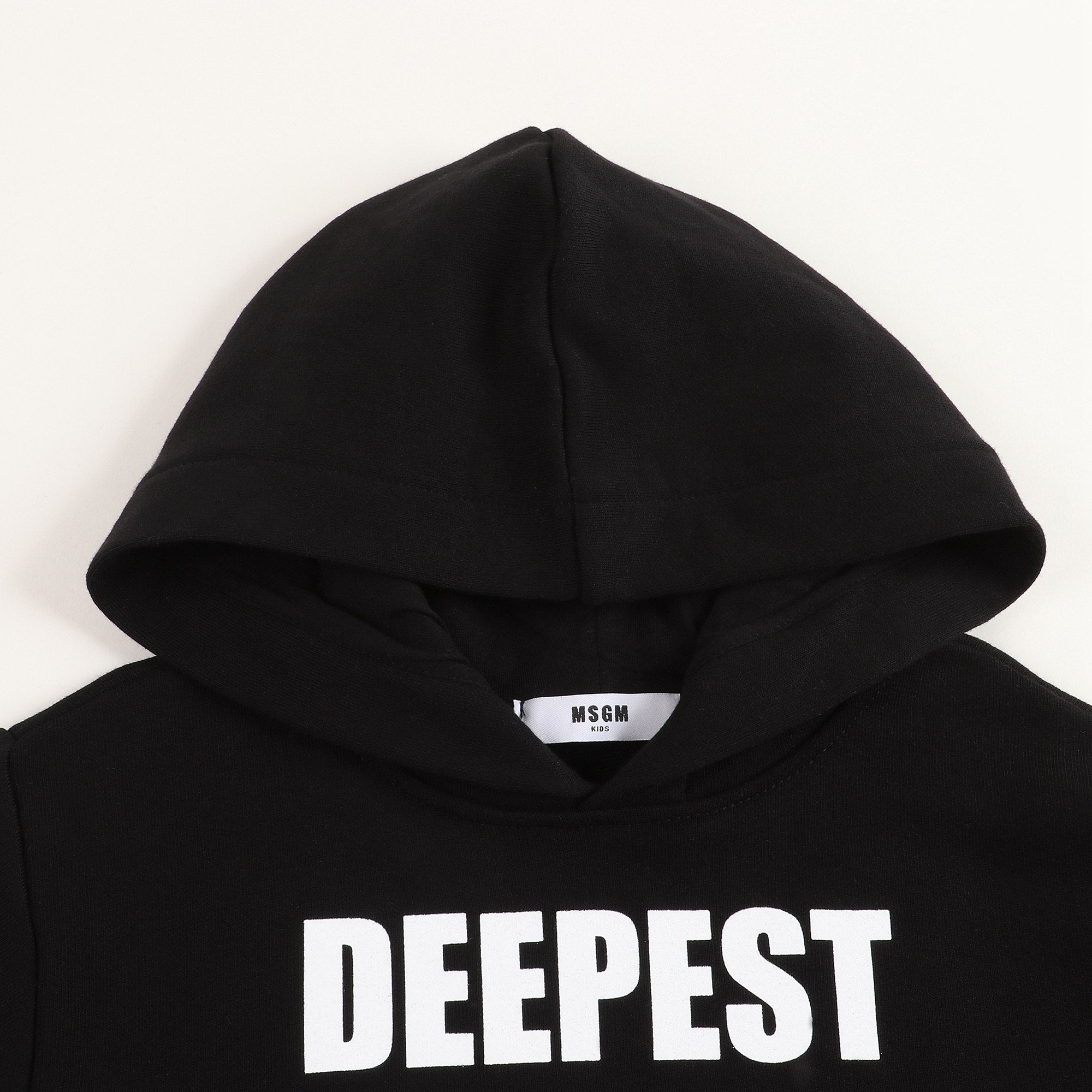 Girls Black Hooded Cotton Sweatshirt