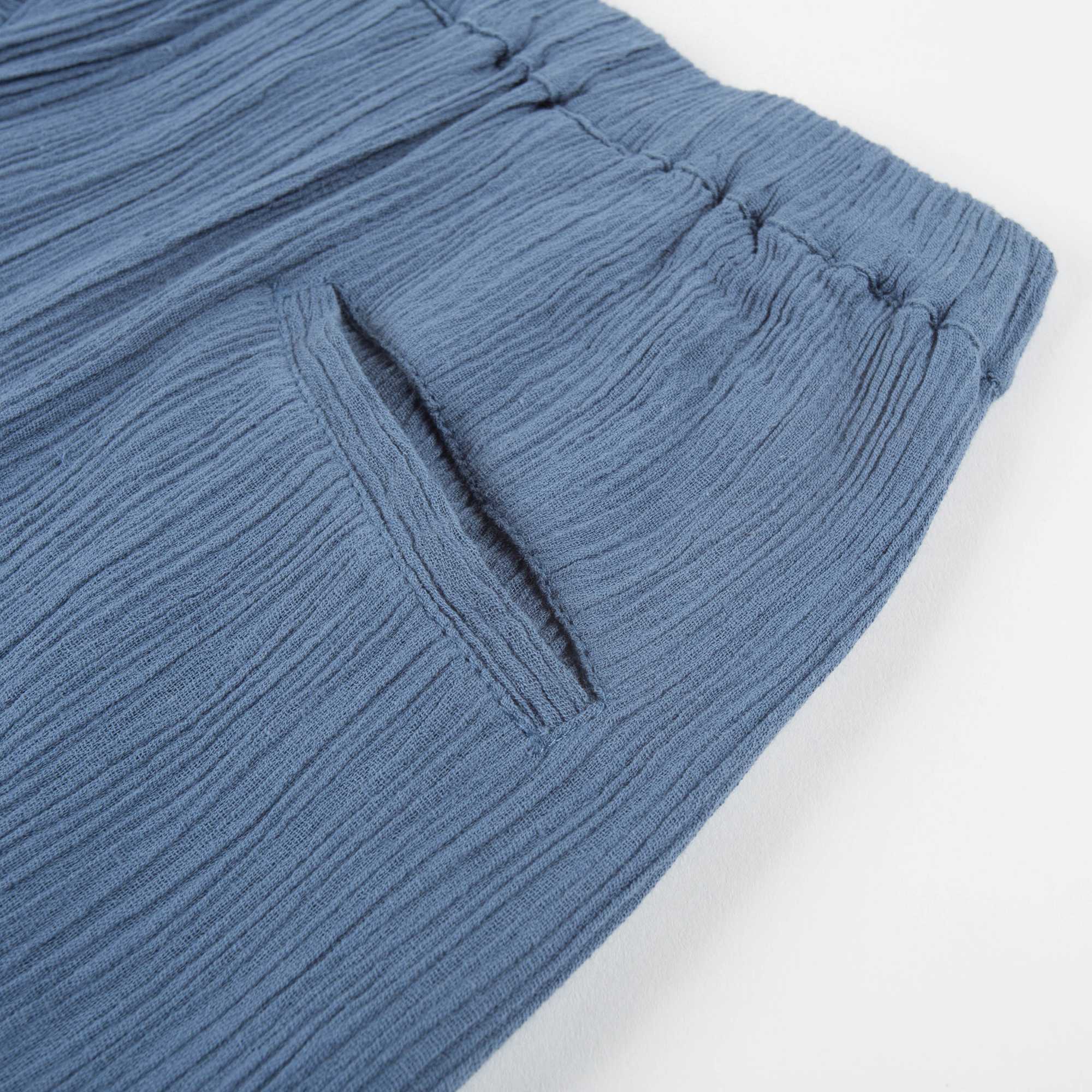 Girls Blue "Cotton Crepe" Trousers