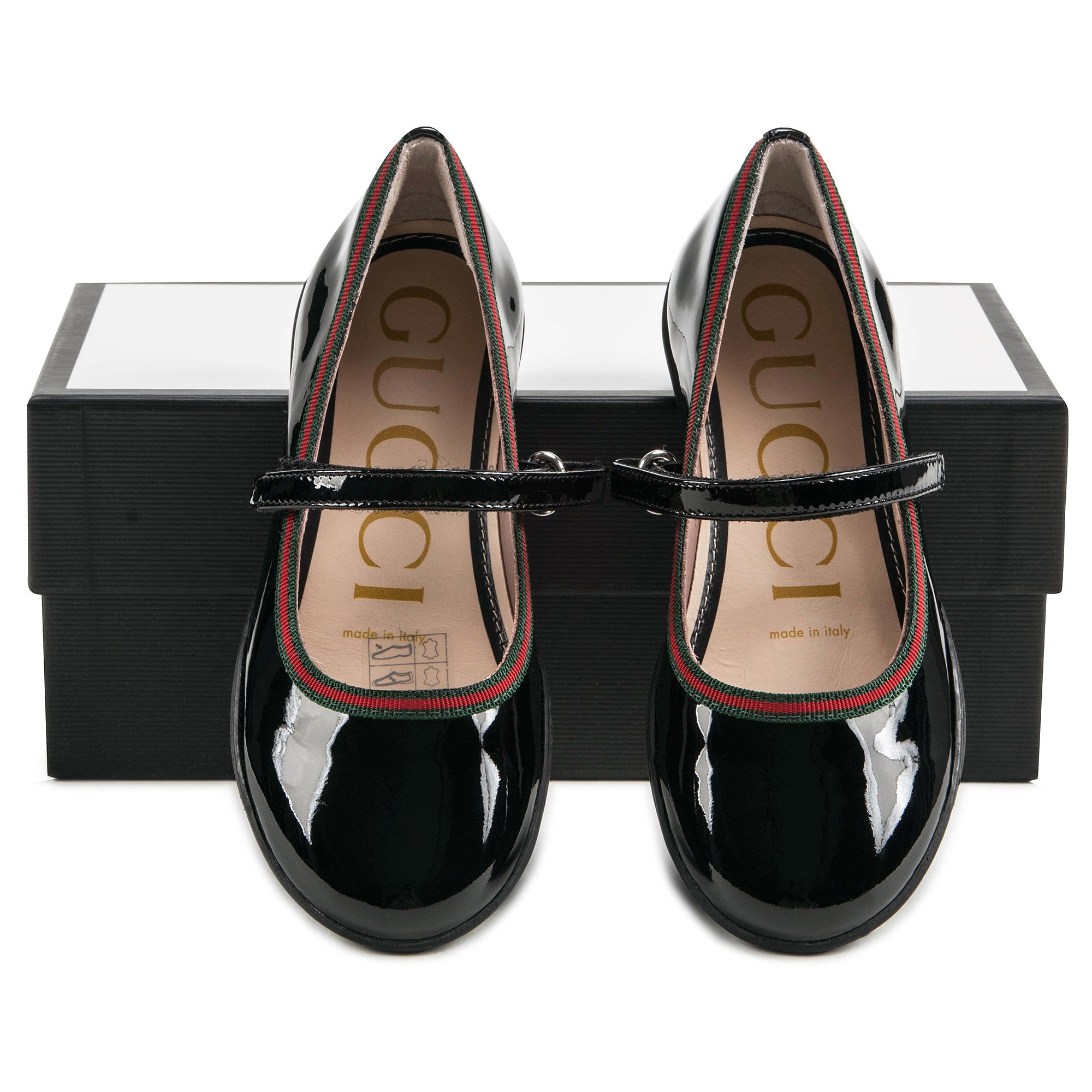 Girls Bright Black Shoes