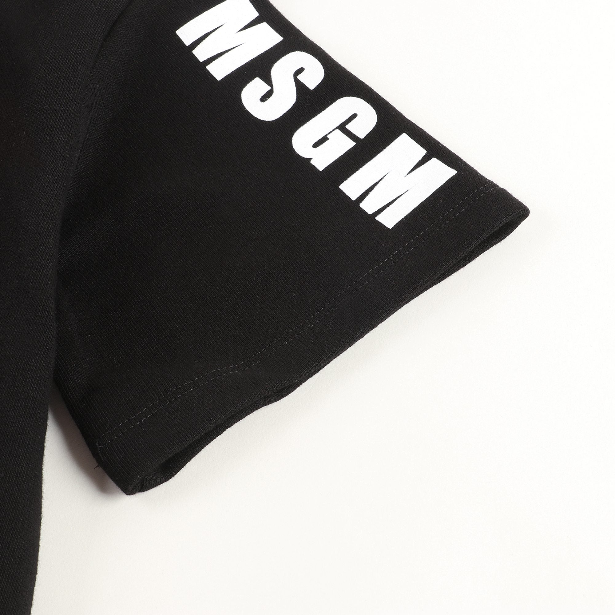 Girls Black Hooded Cotton Sweatshirt
