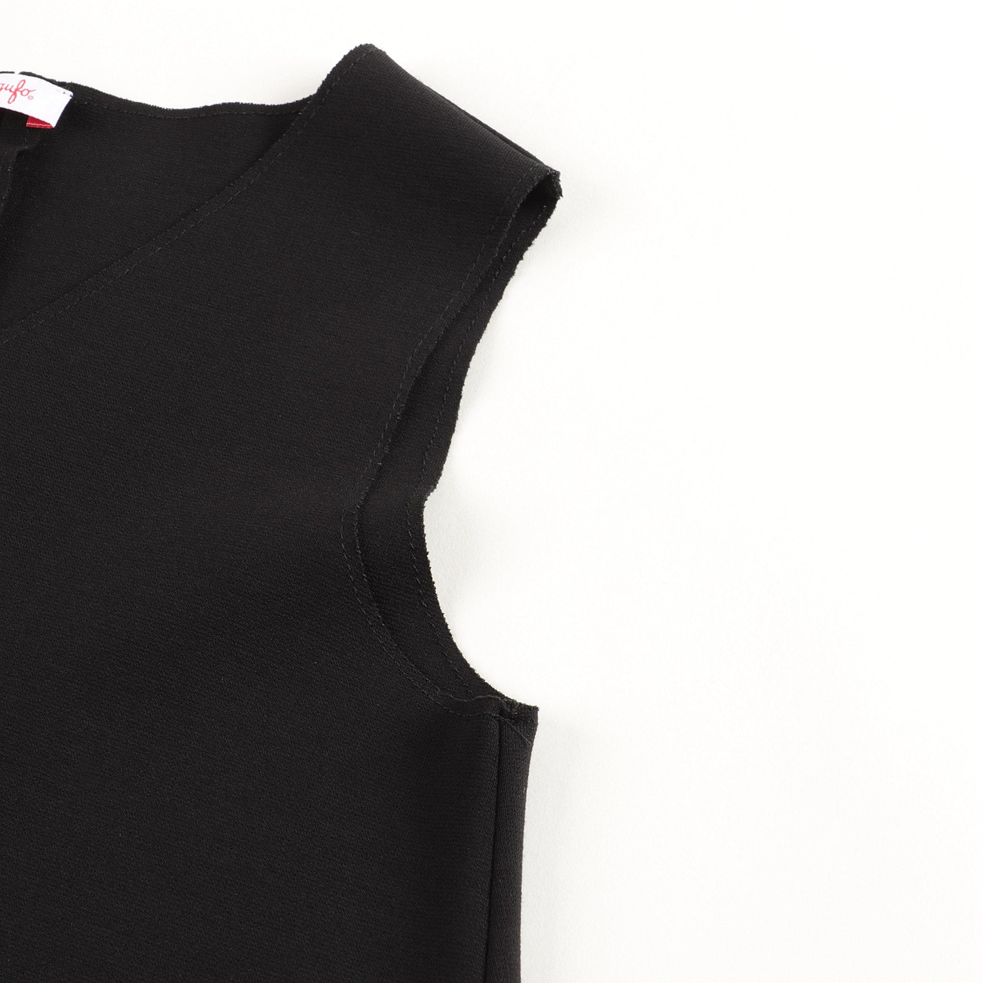 Girls Black V-neck Dress