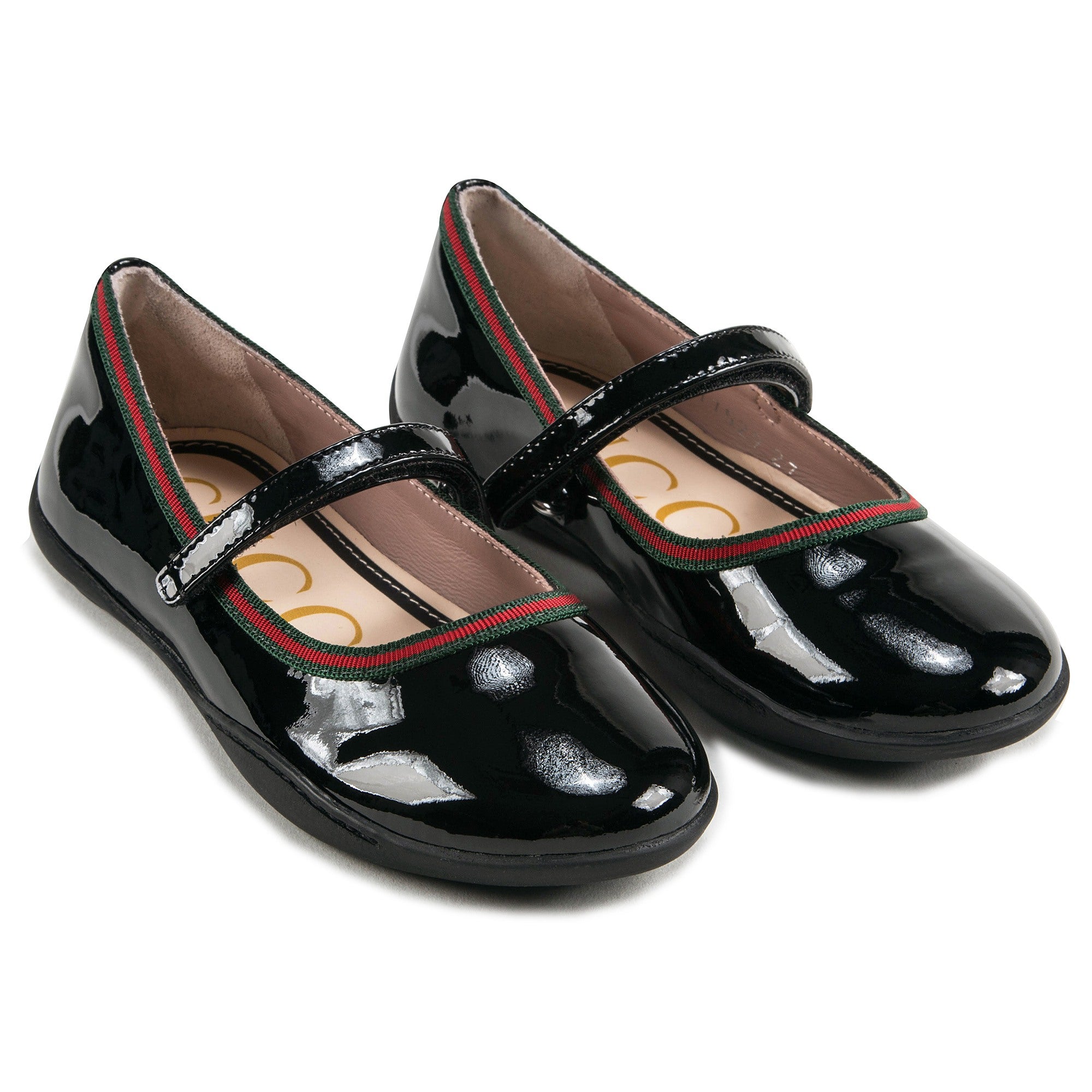 Girls Bright Black Shoes