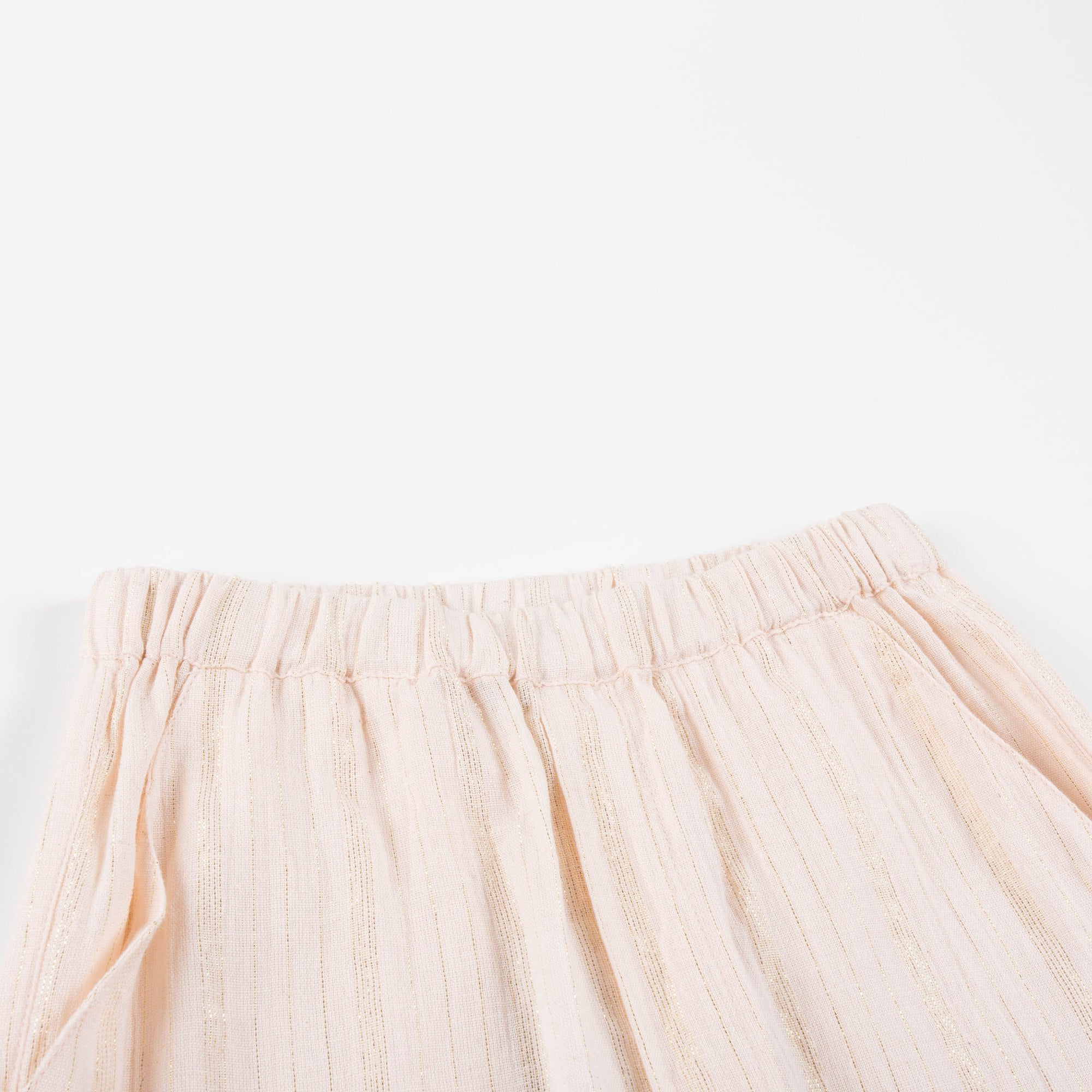 Girls Light Pink "Gold Lurex Stripes" Trousers