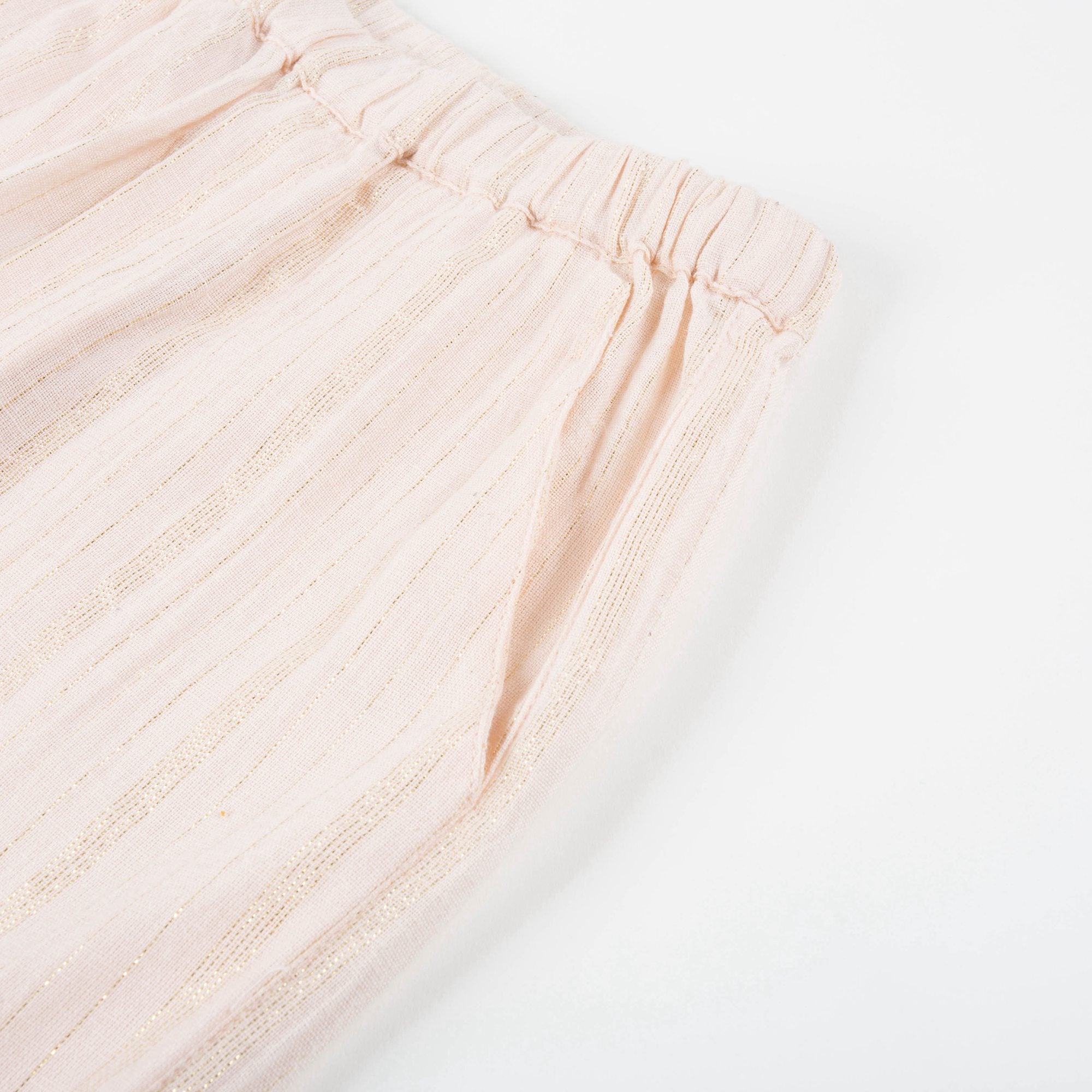 Girls Light Pink "Gold Lurex Stripes" Trousers