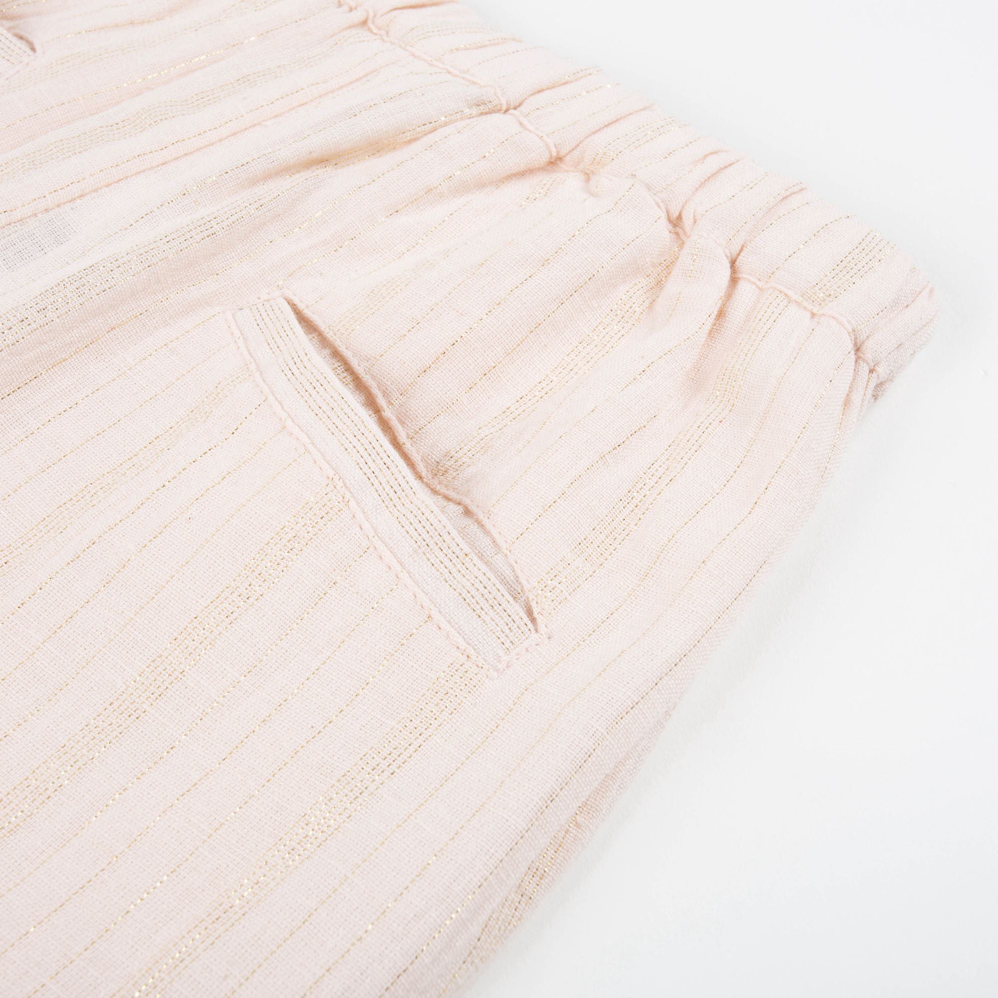 Girls Light Pink "Gold Lurex Stripes" Trousers