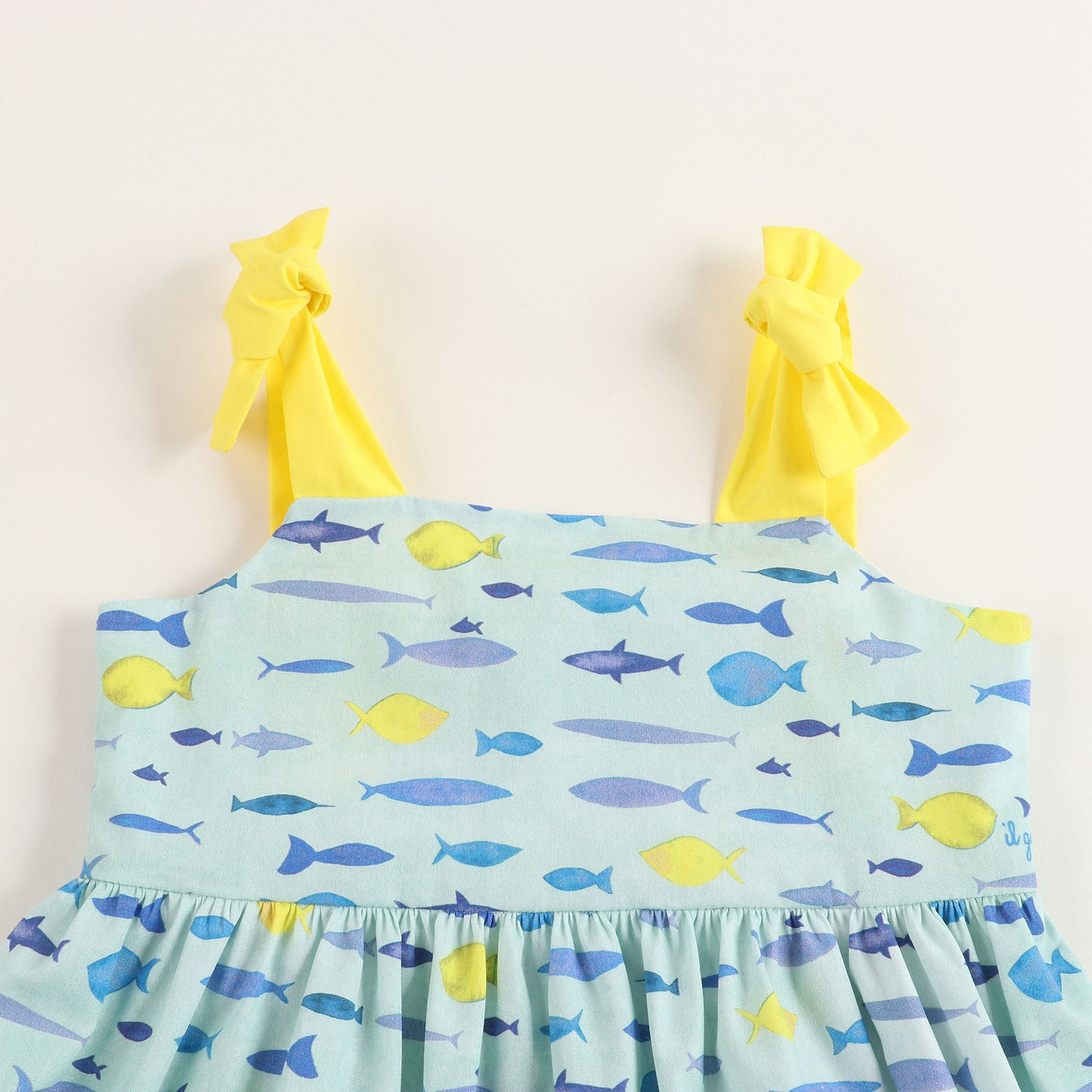 Baby Girls Cyan & Yellow Dress