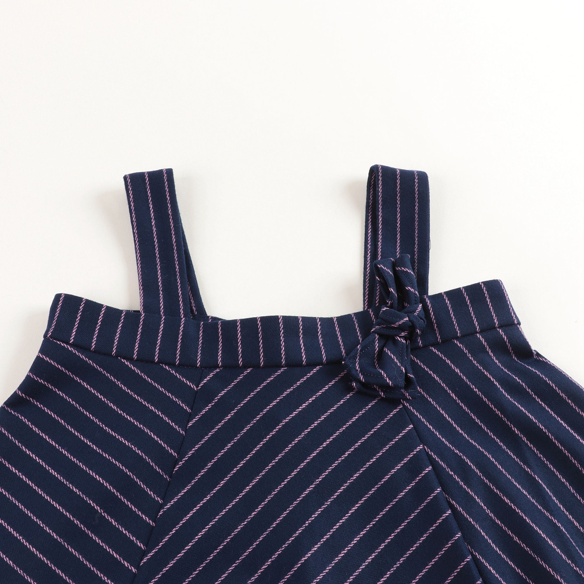 Girls Blue & Pink Striped Dress