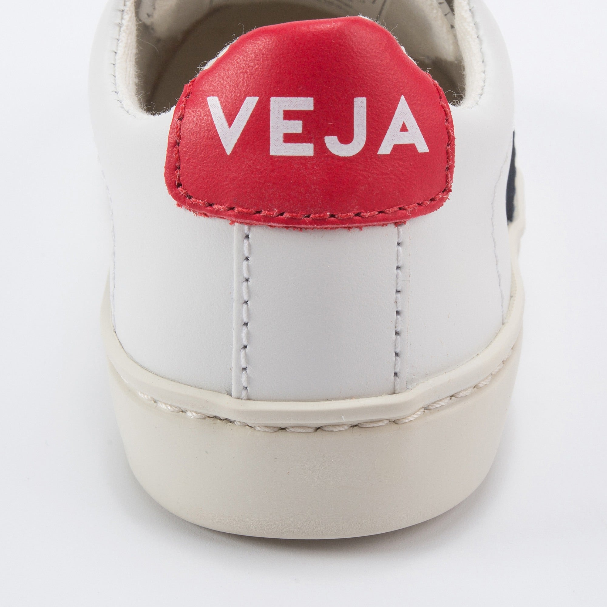 Baby White Leather Velcro With Blue "V" Shoes