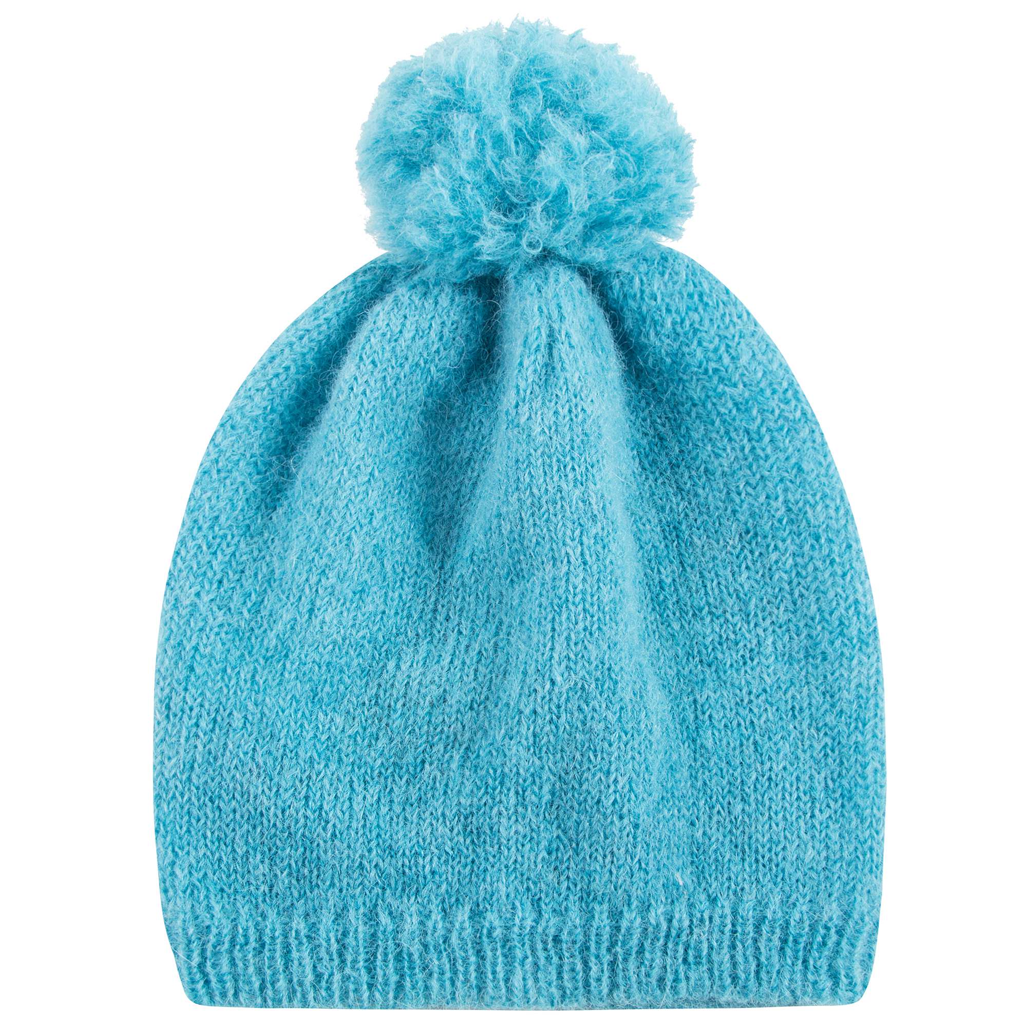 Girls Blue Alpaca Knitted Hat
