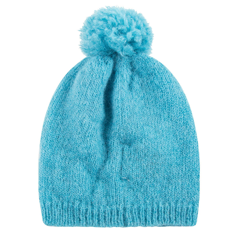 Girls Blue Alpaca Knitted Hat