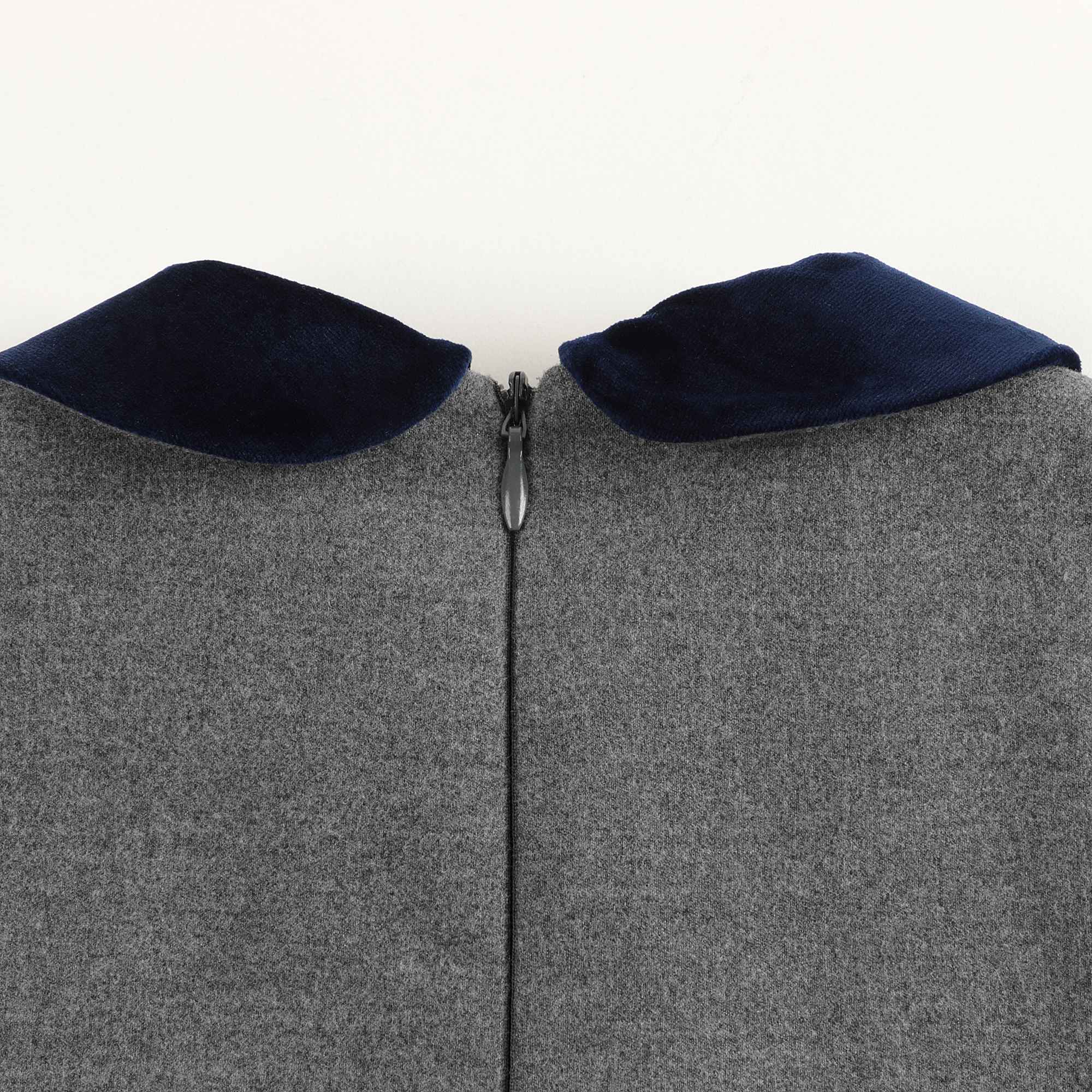 Girls Grey & Blue Collar Dress