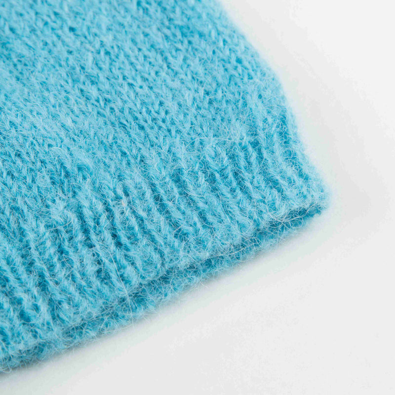 Girls Blue Alpaca Knitted Hat