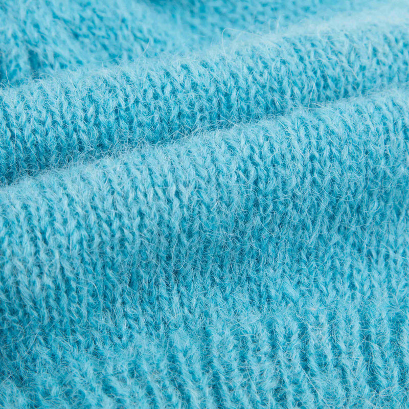 Girls Blue Alpaca Knitted Hat