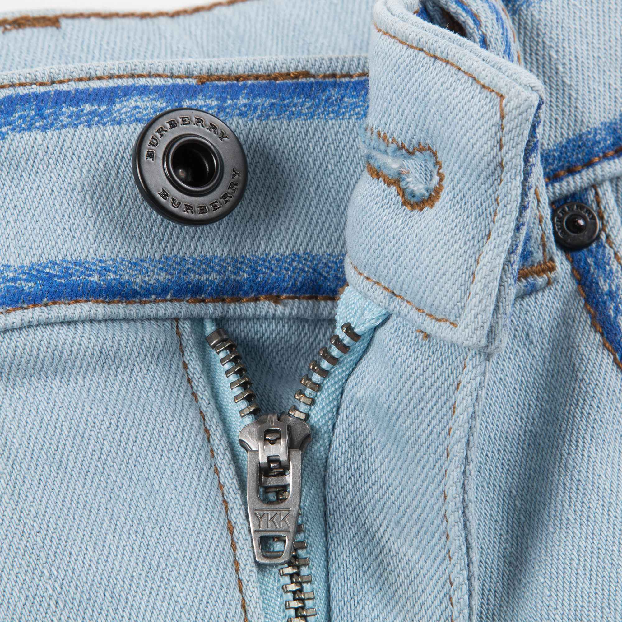 Girls Light Blue Cotton Trousers