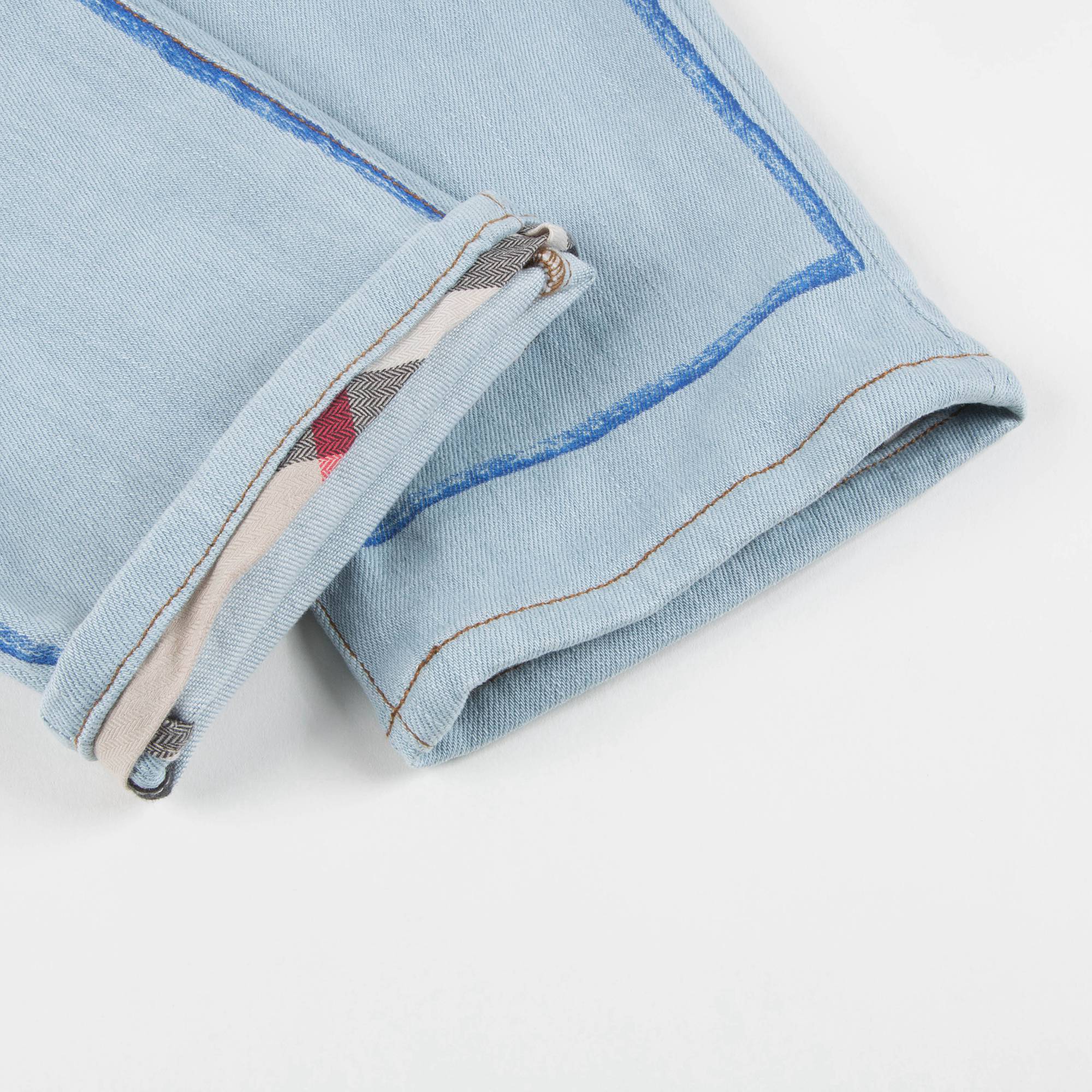 Girls Light Blue Cotton Trousers