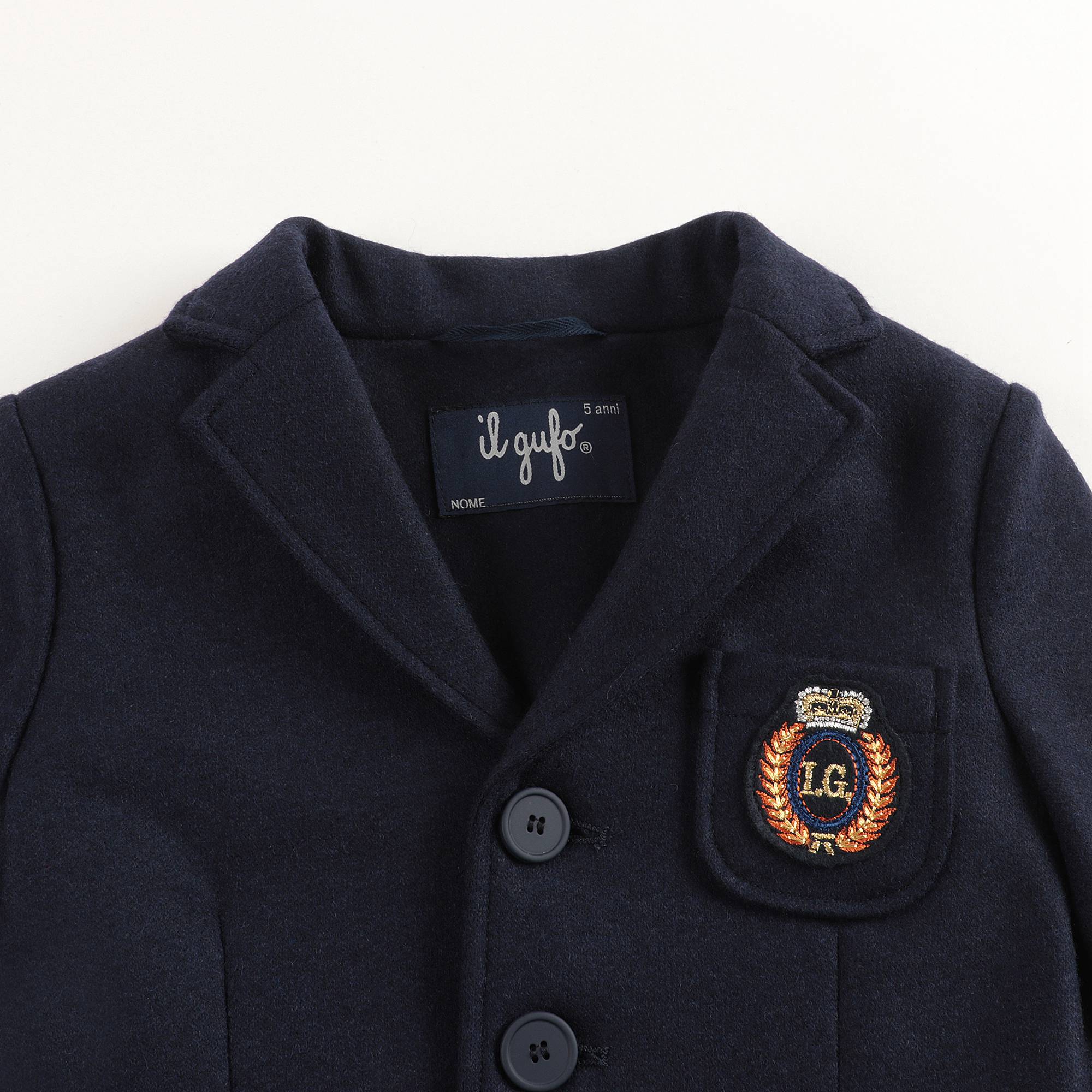 Boys Dark Blue Blazer Wool Coat