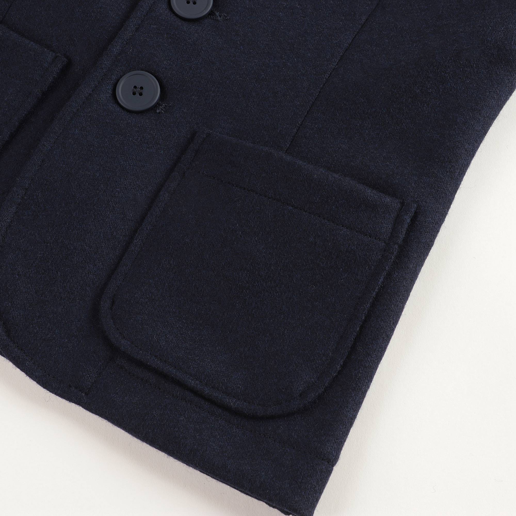 Boys Dark Blue Blazer Wool Coat