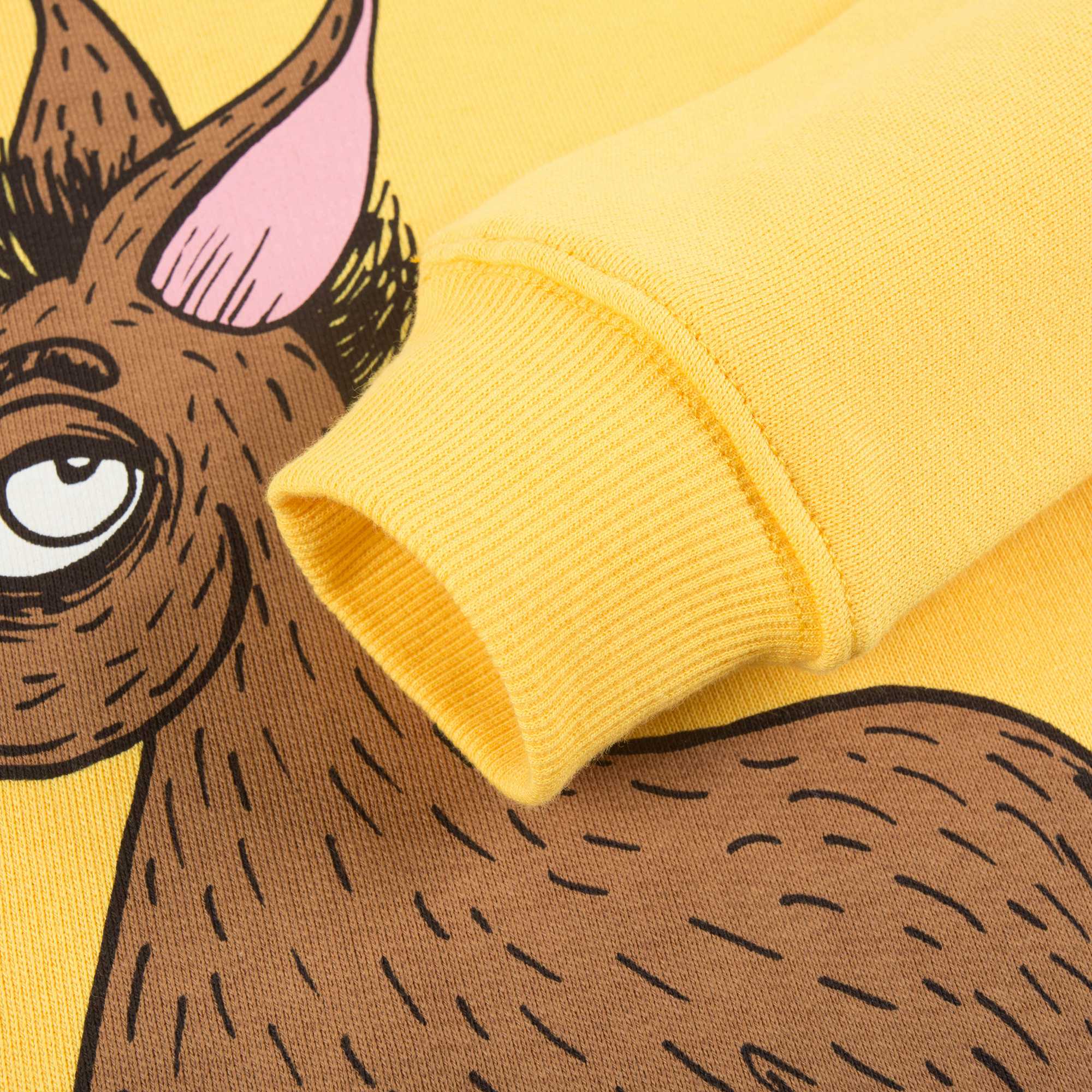 Girls Yellow Donkey Organic Cotton Sweatshirt