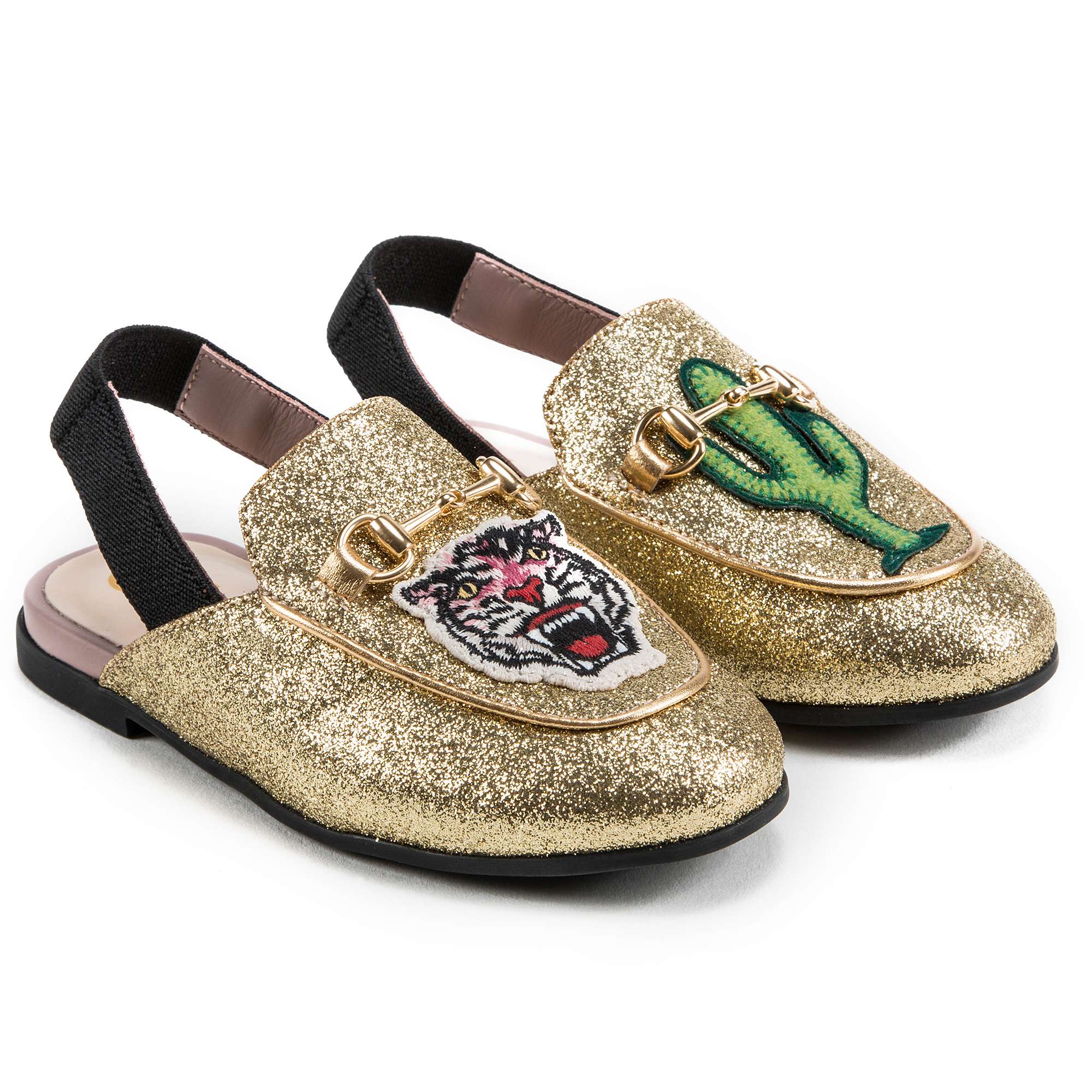 Baby Girls Golden Printed Shoes