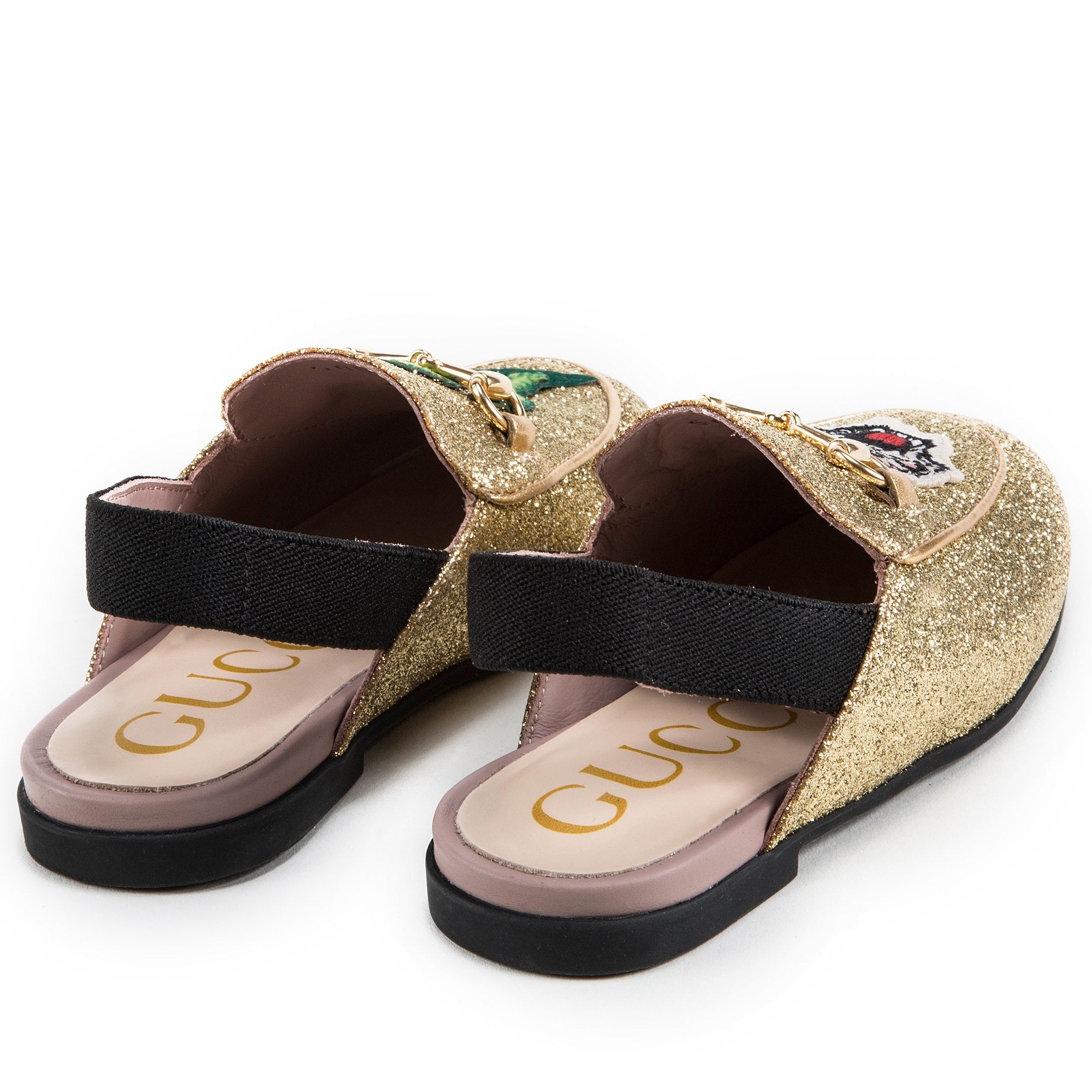 Girls Golden Printed Shoes