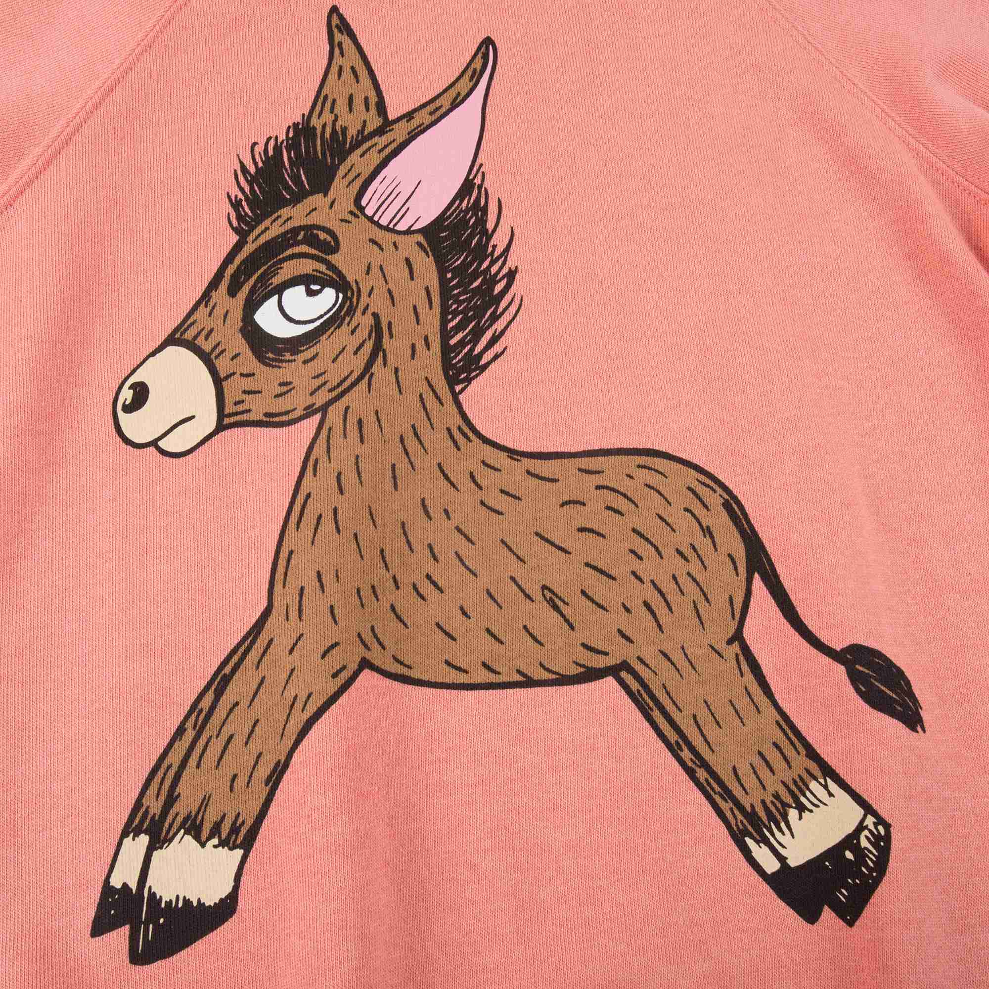 Girls Pink Donkey Organic Cotton Sweatshirt