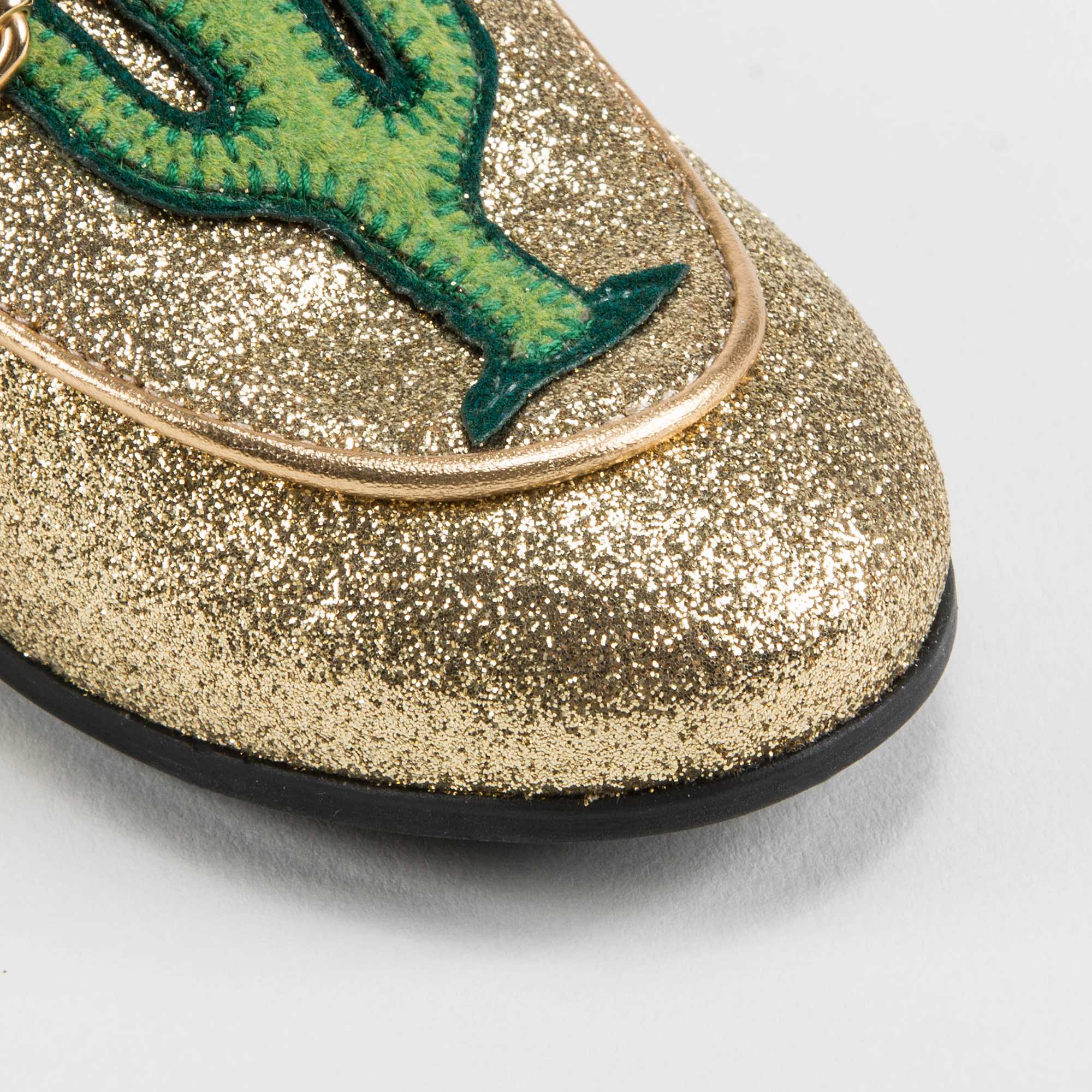 Girls Golden Printed Shoes