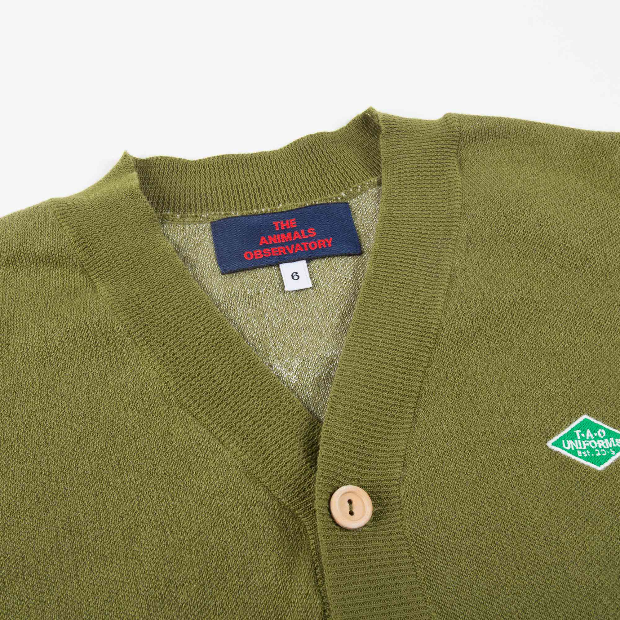 Girls Military Green Cotton Cardingan