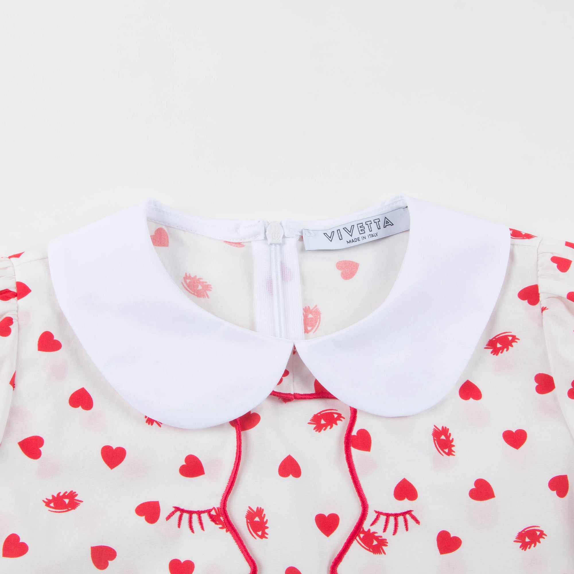 Girls Beige Collar And Embroidery Cotton Woven Dress