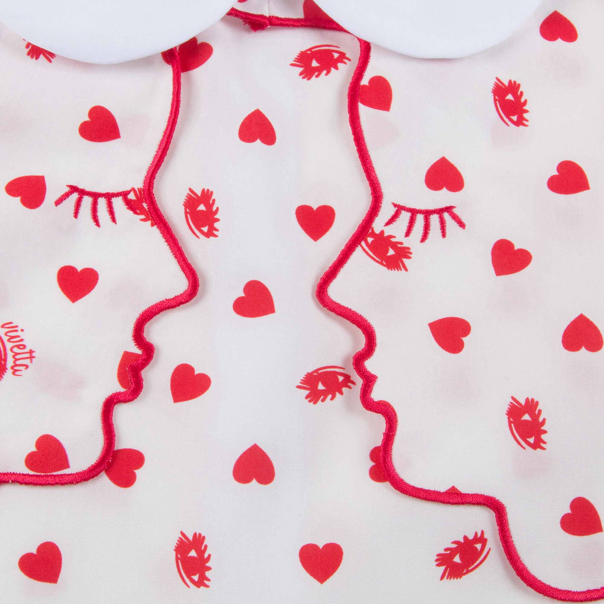 Girls Beige Collar And Embroidery Cotton Woven Dress