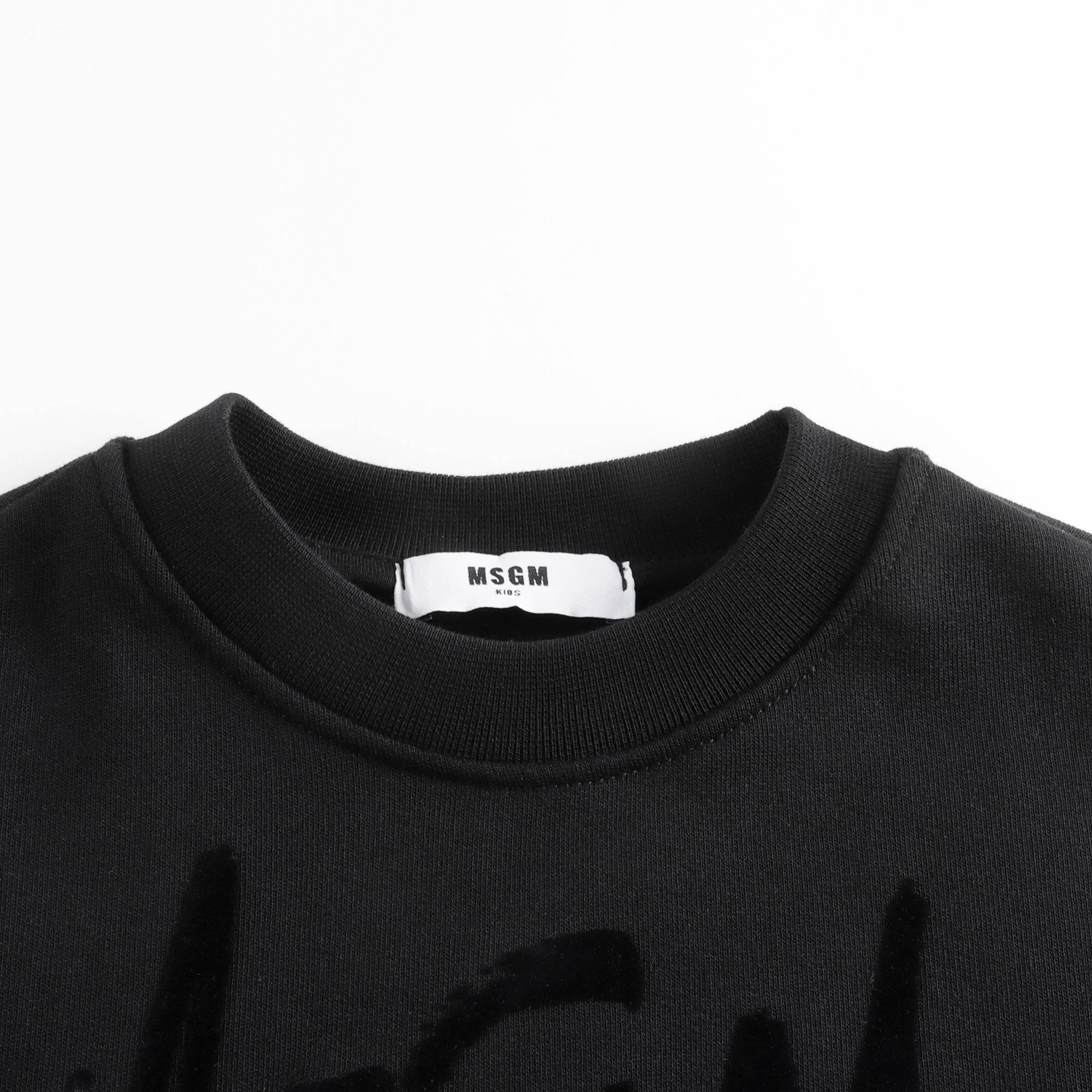 Girls Black Cotton Sweatshirt