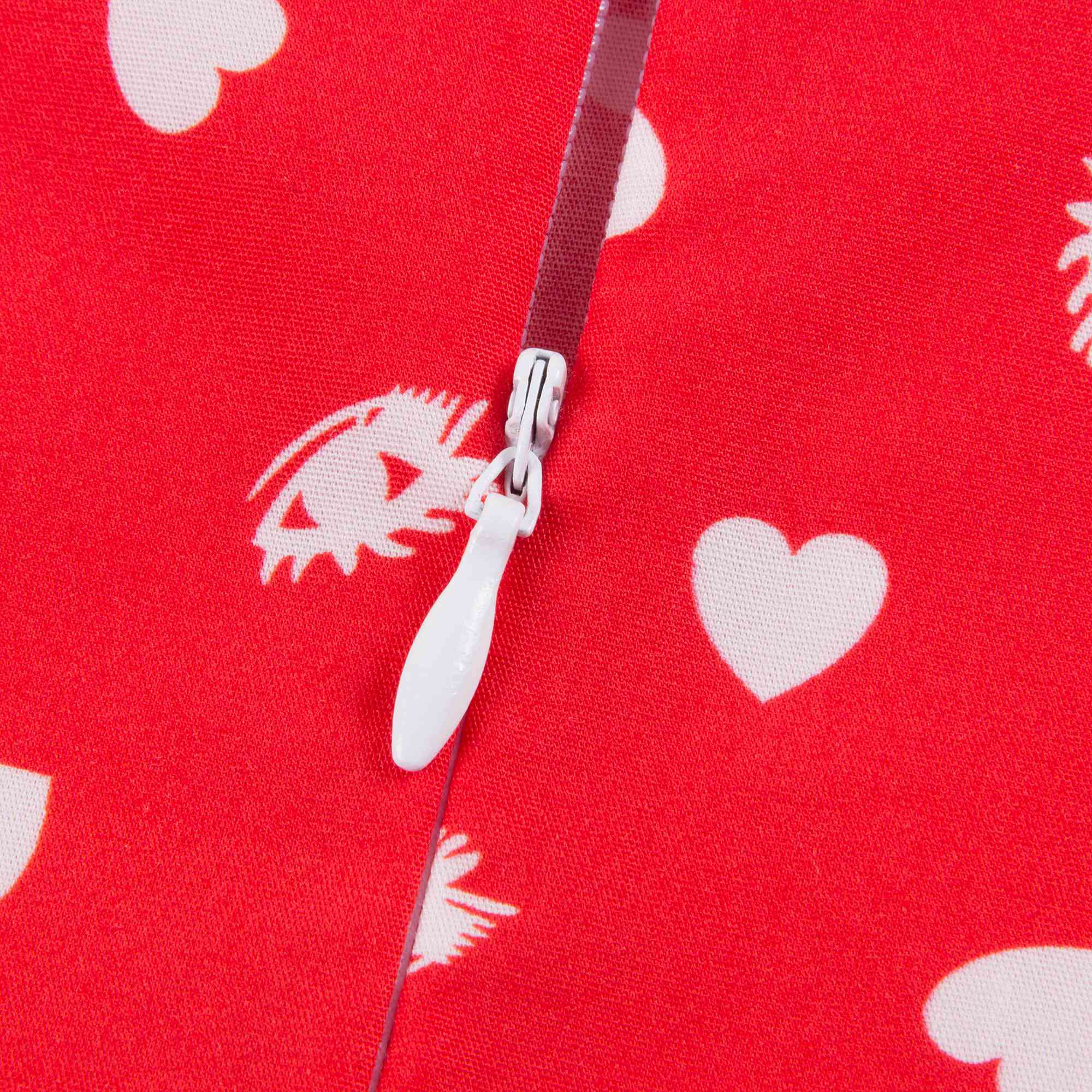 Girls Red Collar And Embroidery Cotton Woven Dress