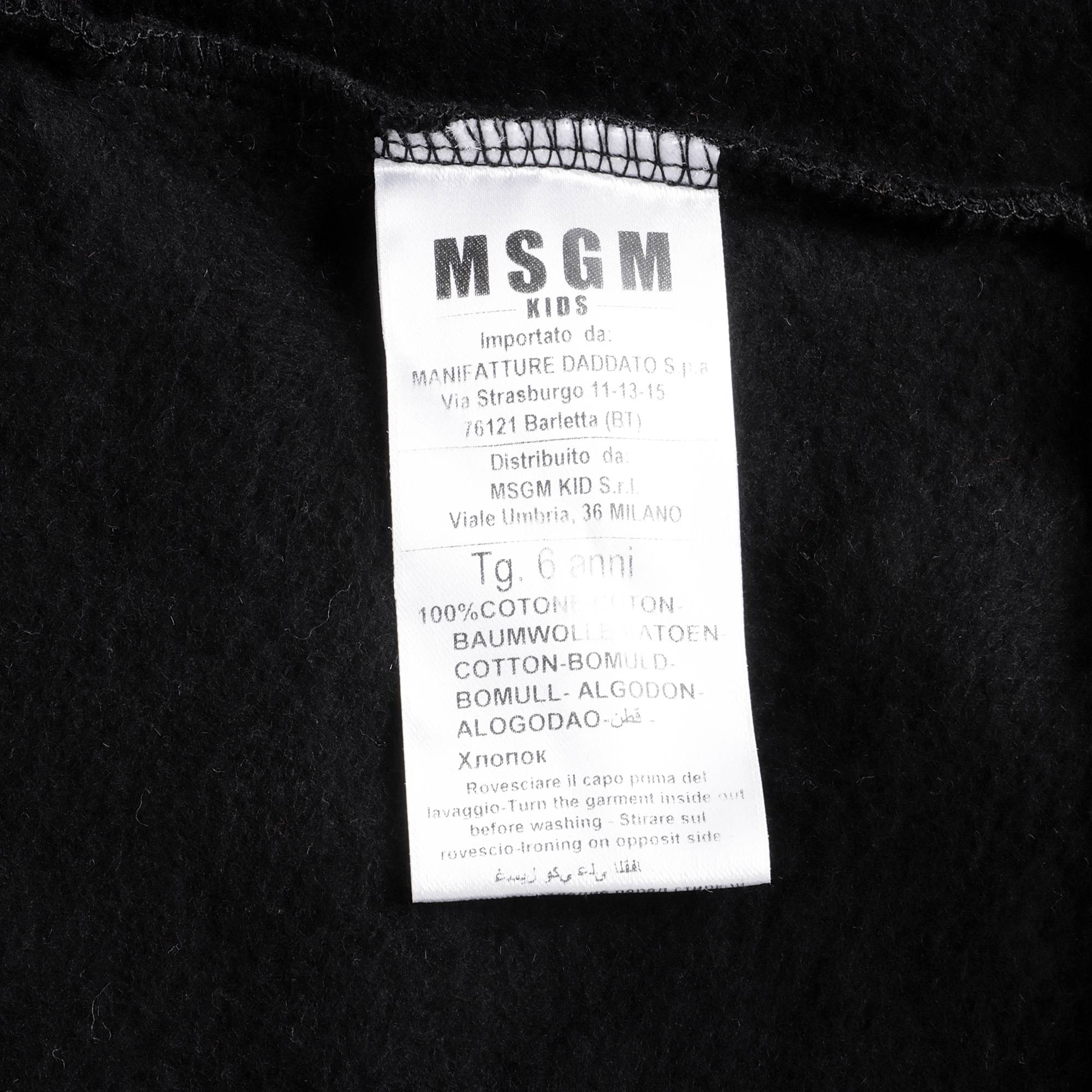Girls Black Cotton Sweatshirt