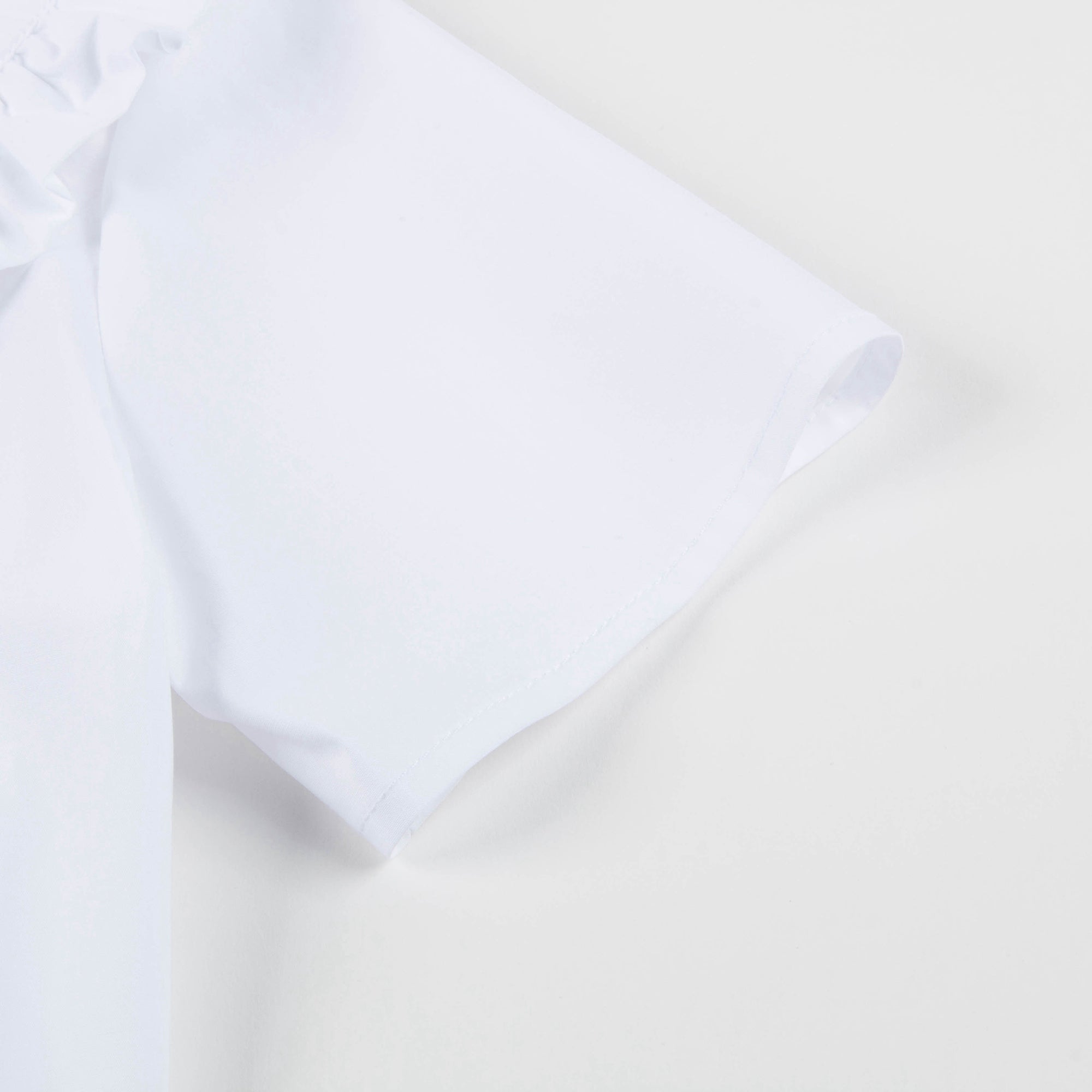 Girls White Hand Collar And Flounce Cotton Woven Shirt