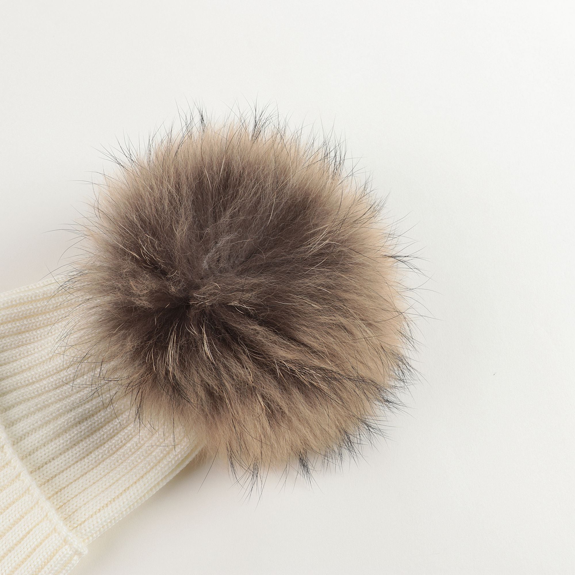 Girls White Logo Virgin Wool Hat