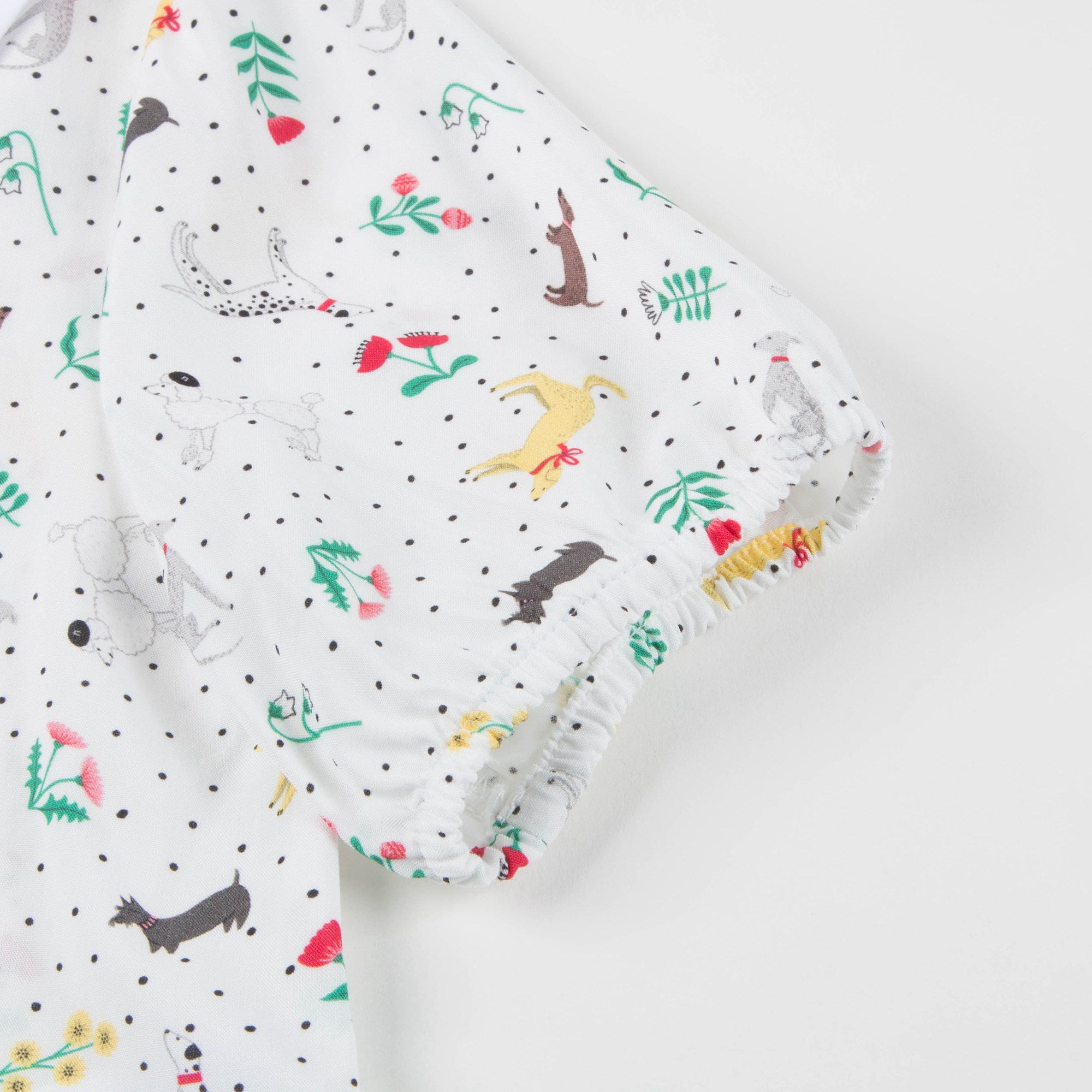 Girls Light Blue Collar Printed Wide Shirt