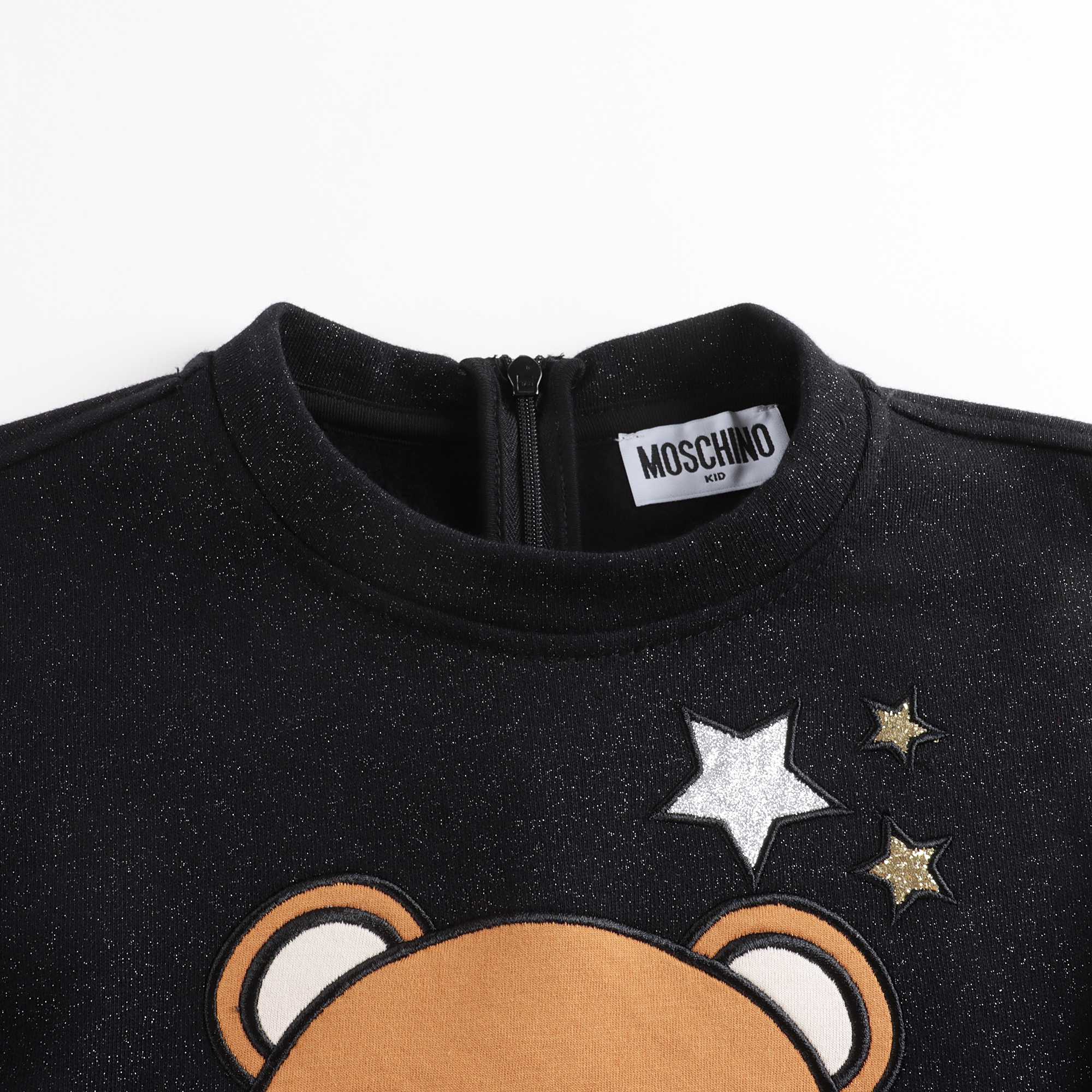 Girls Black Logo Cotton Sweatshirt