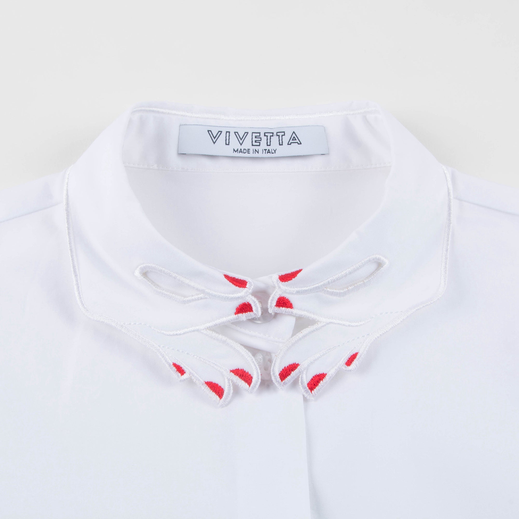 Girls White Hand Collar Cotton Dress