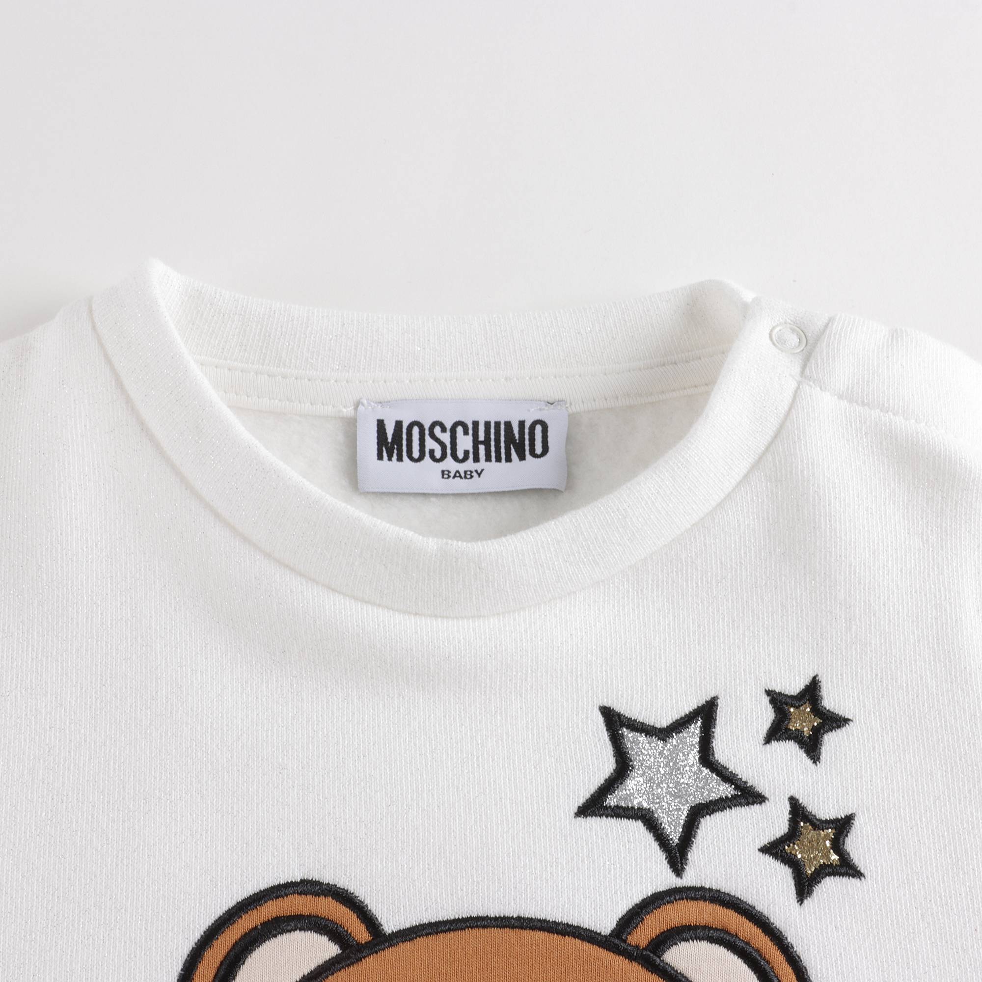 Baby Girls White Logo Cotton Sweatshirt