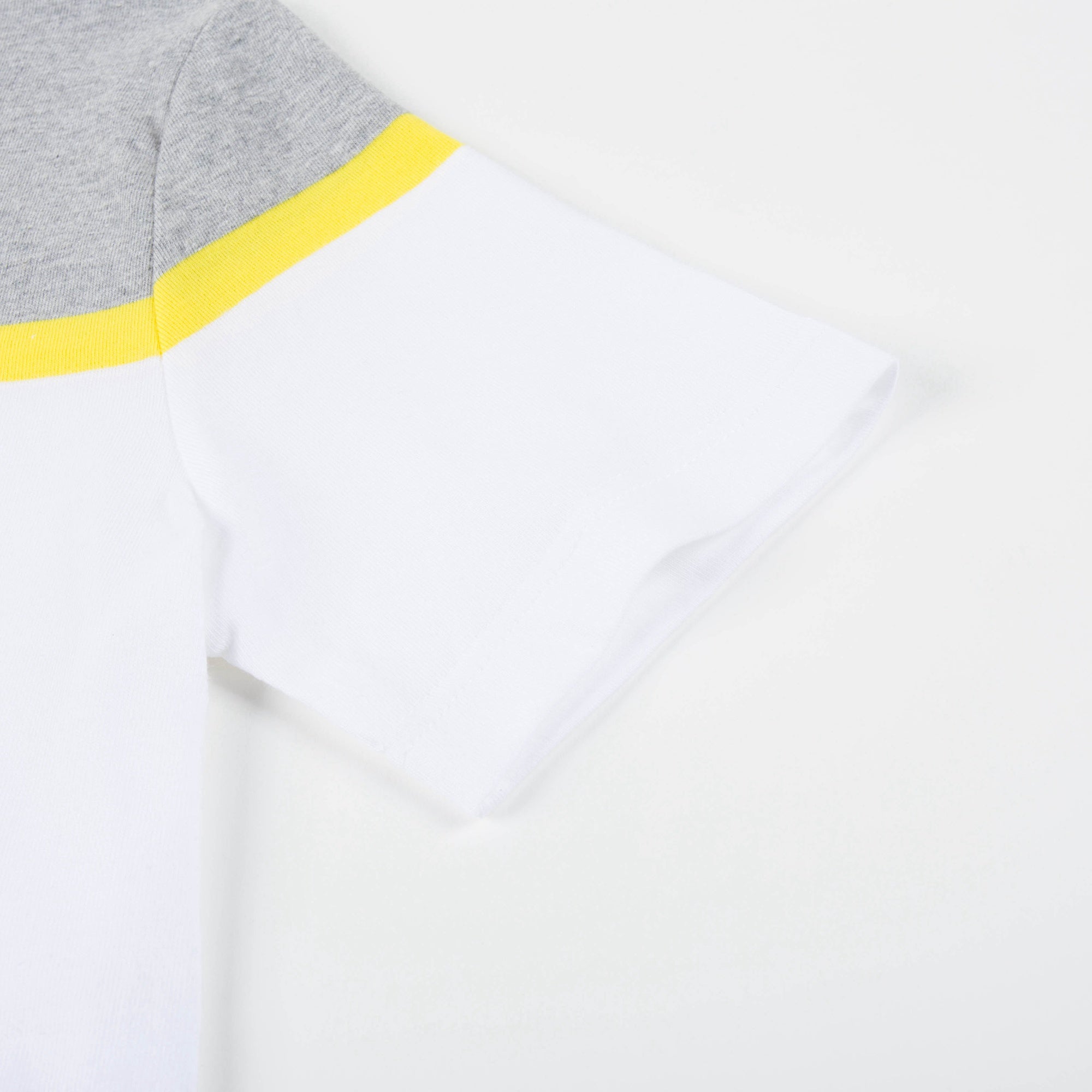 Boys White & Grey Cotton T-Shirt