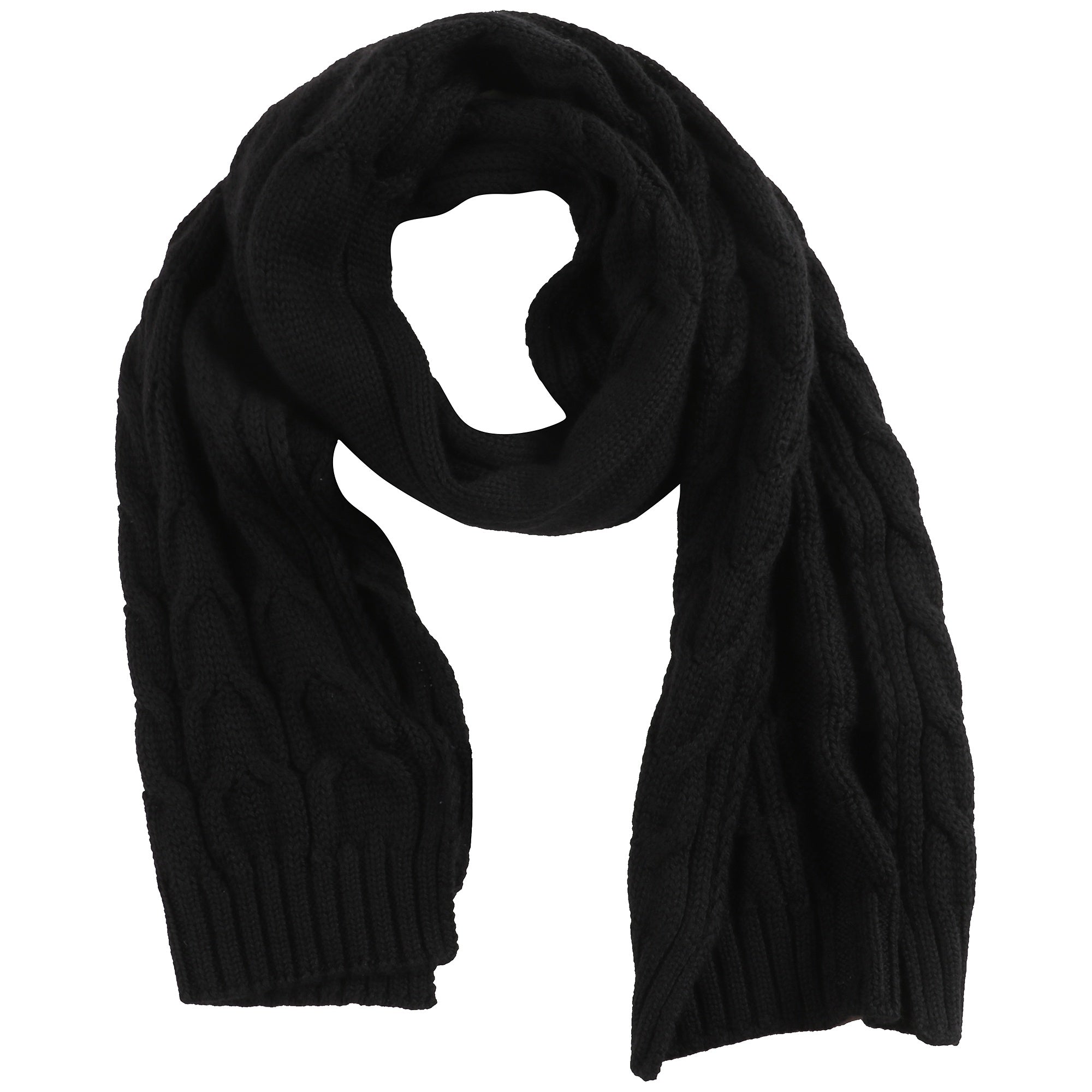 Boys Black Virgin Wool Scarf