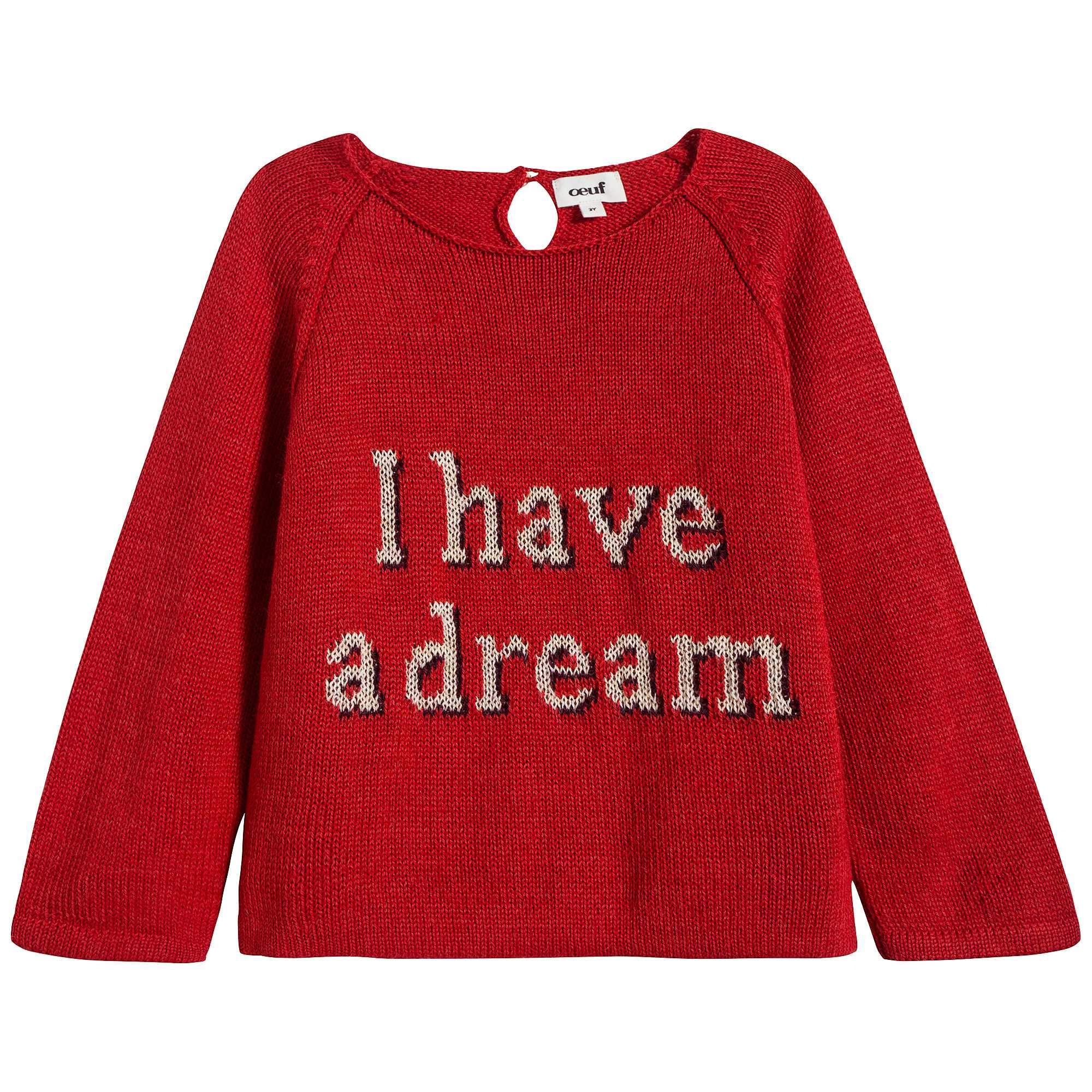 Girls Red Cotton Baby Alpaca Sweater