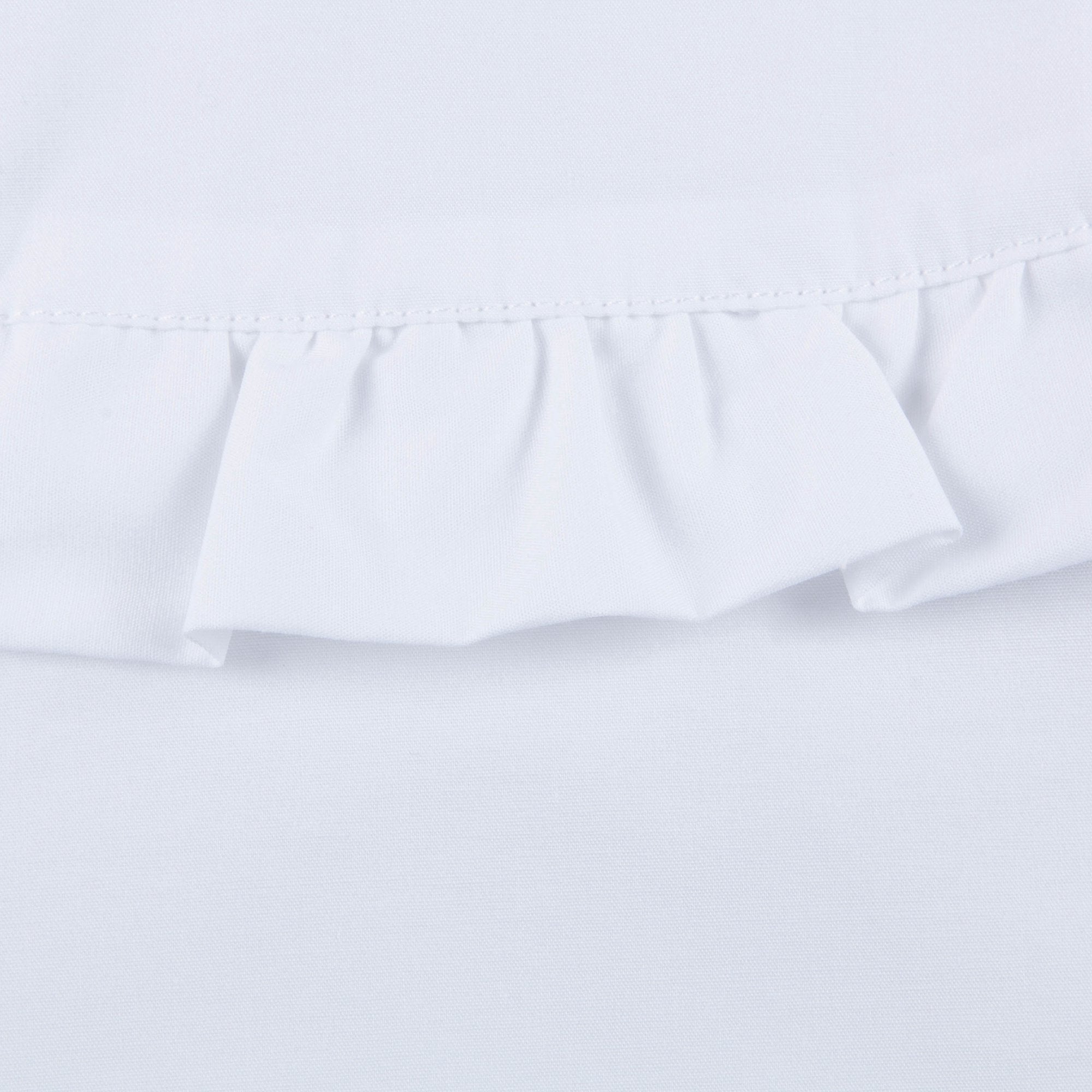 Girls White Hand Collar And Flounce Cotton Woven Shirt