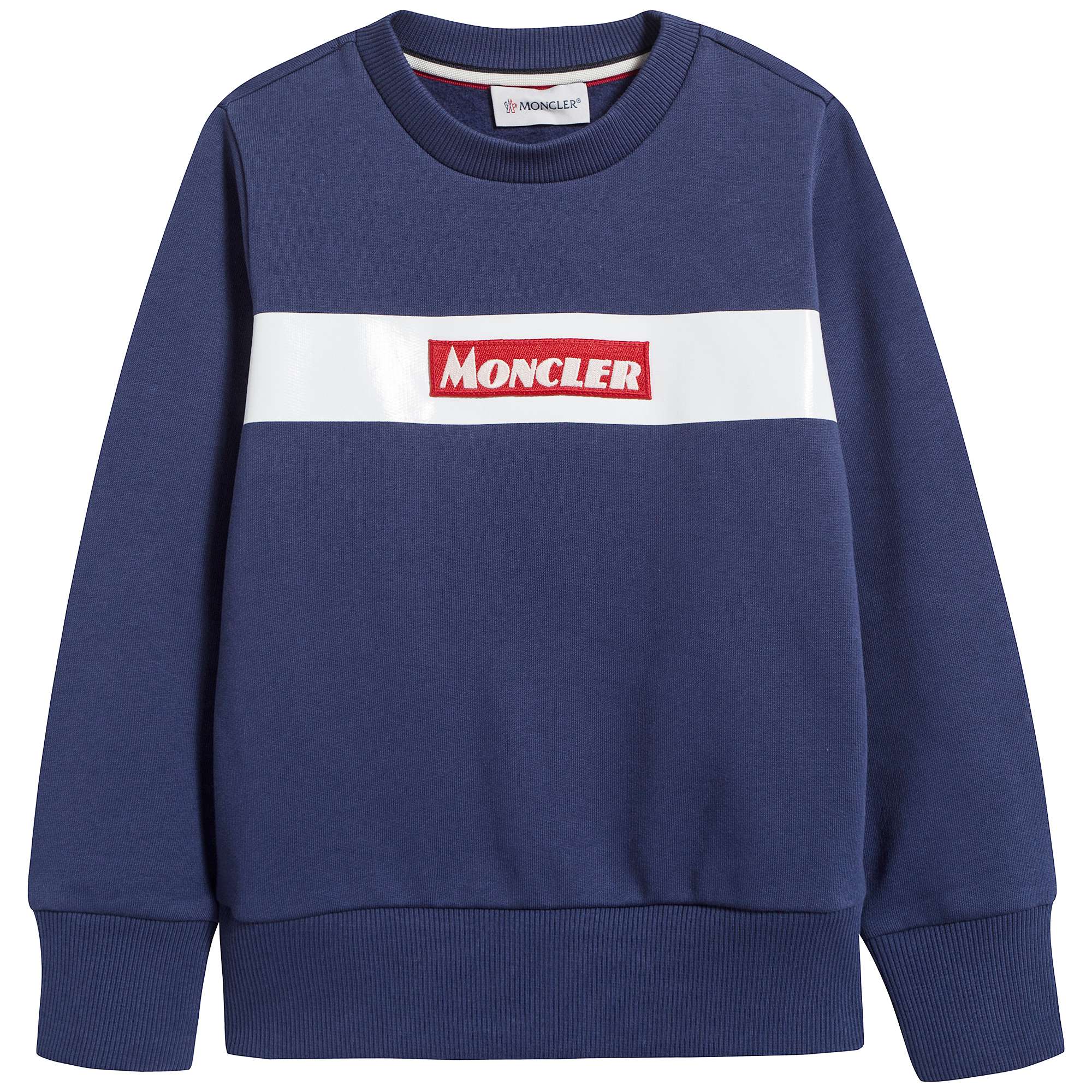 Boys Dark Blue Logo Cotton Sweater