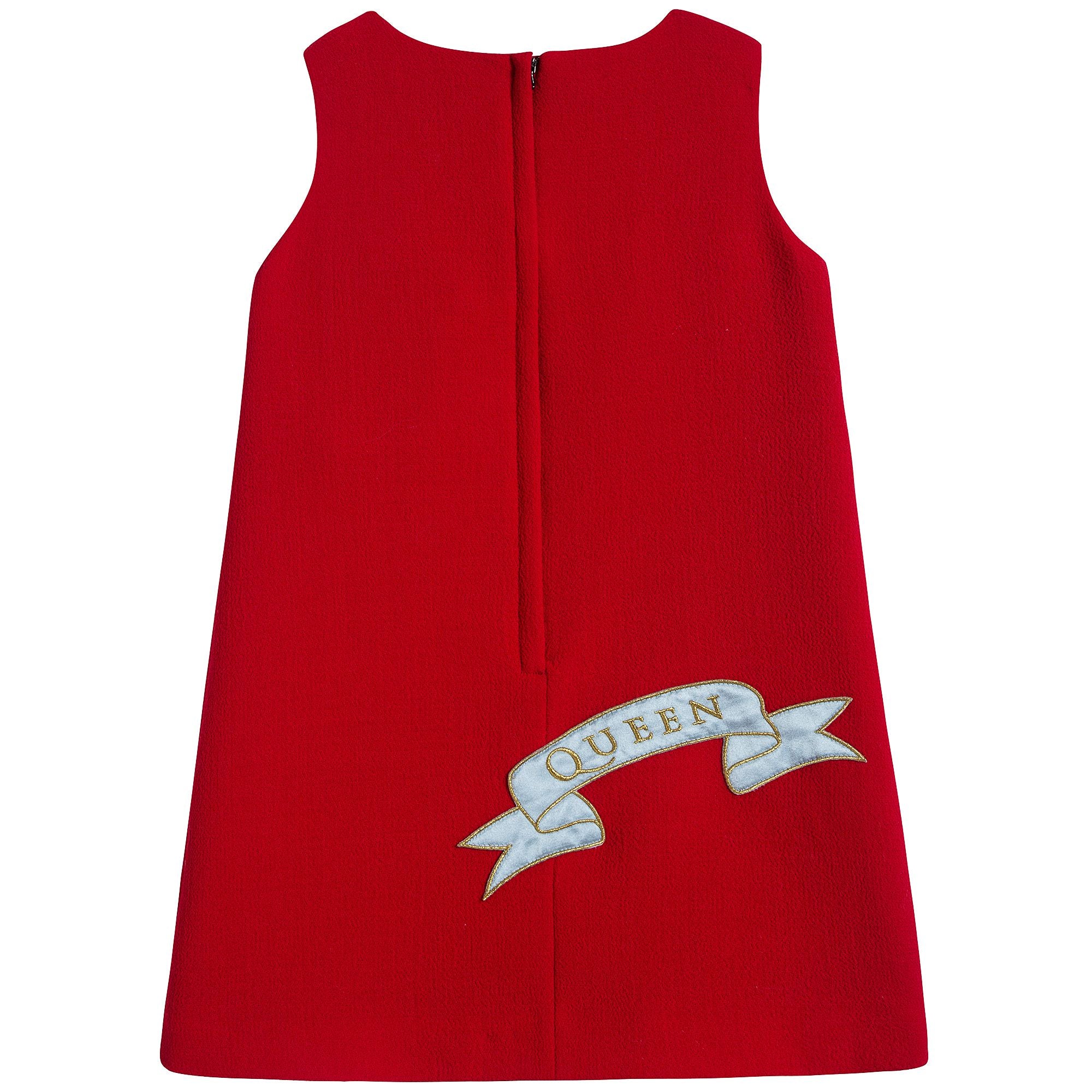 Girls Bright Red Wool Dress